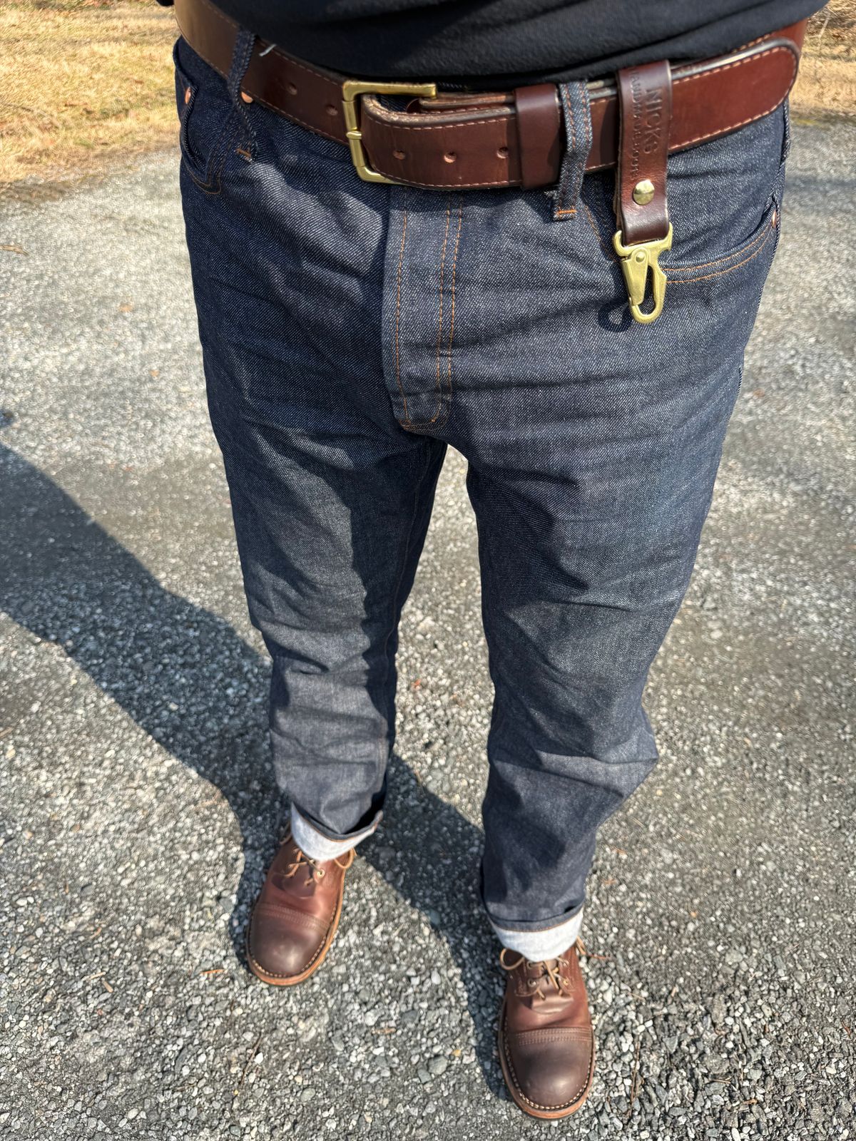 Photo by Odyssey.Rider on March 1, 2026 of the Nicks Heritage Belt in Wickett & Craig Buck Brown Double Stuffed.