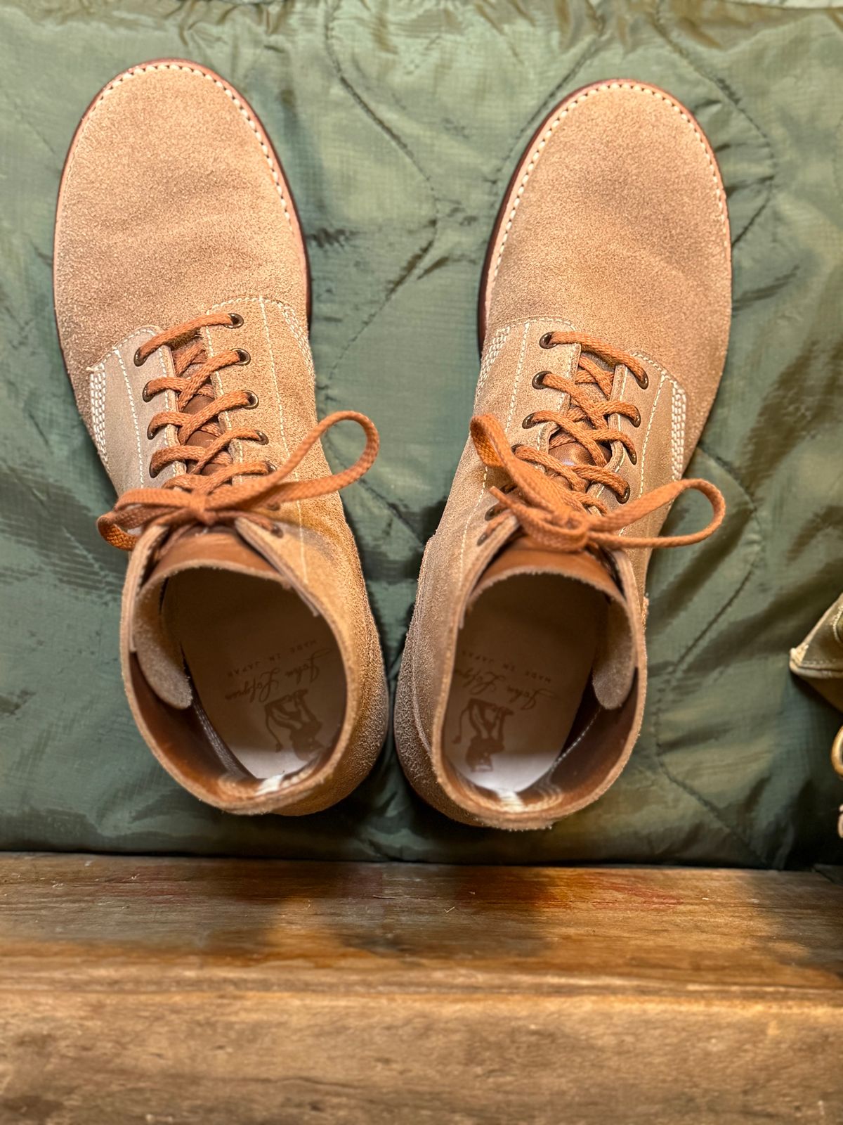 Photo by Odyssey.Rider on June 23, 2026 of the John Lofgren M-43 Service Shoes in Horween Natural Chromexcel Roughout.