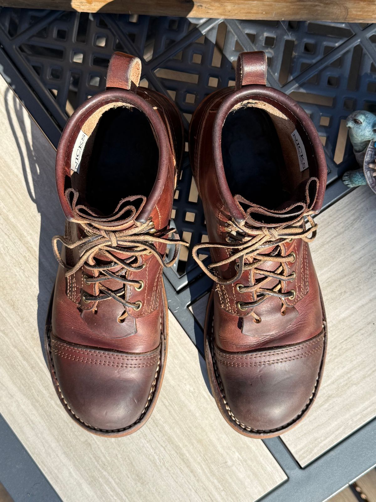 Photo by Odyssey.Rider on February 28, 2026 of the Nicks MTO in Wickett & Craig Buck Brown Double Stuffed.