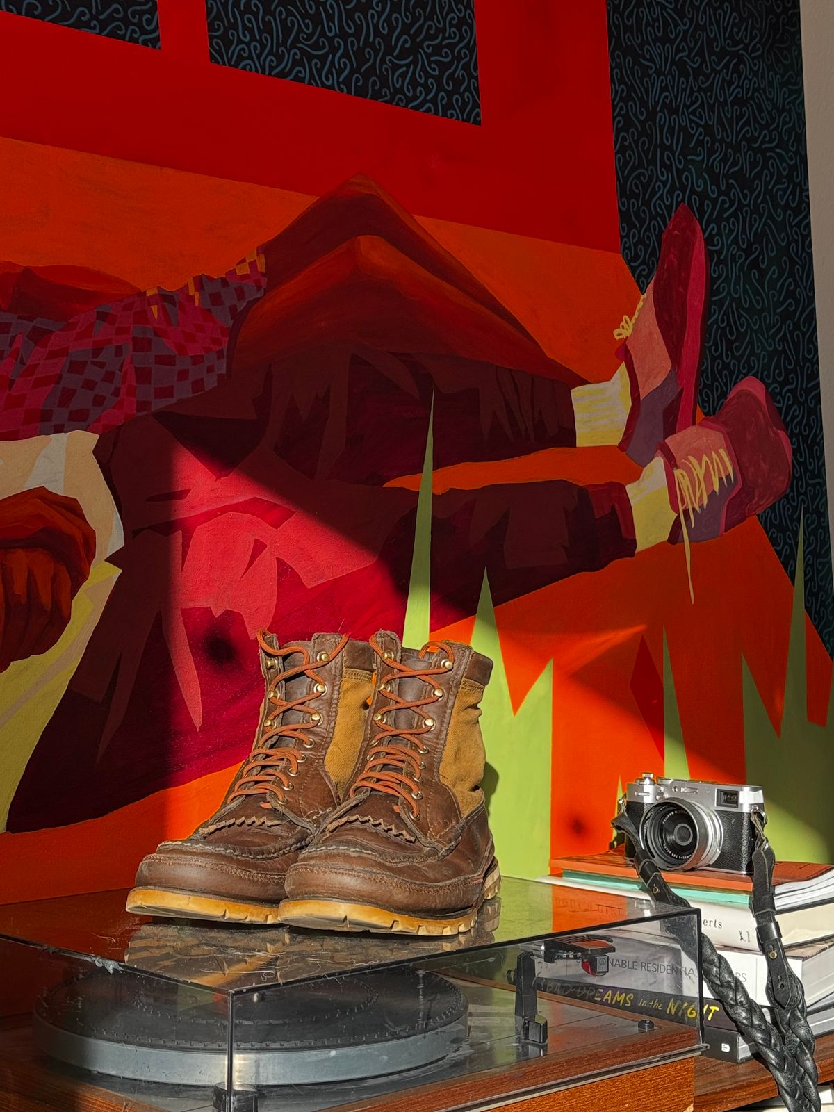 Photo by johnny.tahoe on November 9, 2025 of the Russell Moccasin Co. Joe's PH in Weathered Oak Timberjack.