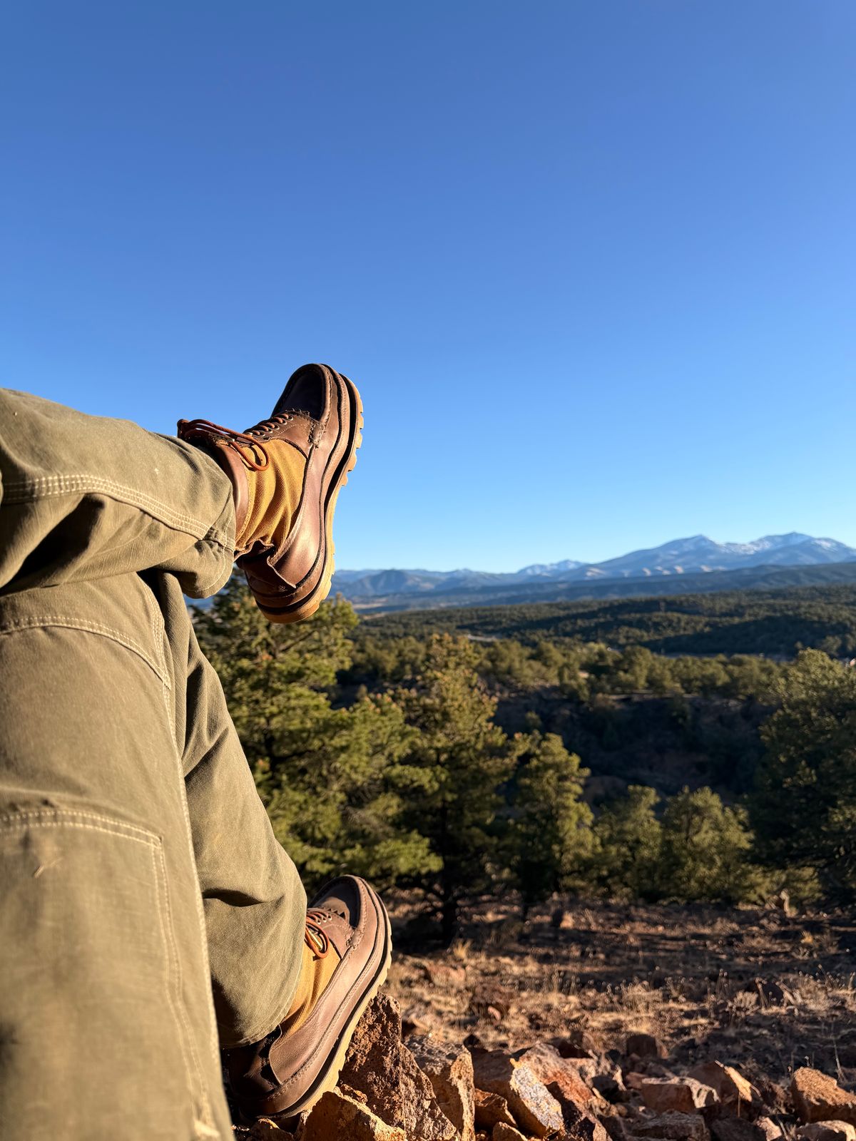 Photo by johnny.tahoe on April 5, 2026 of the Russell Moccasin Co. Joe's PH in Weathered Oak Timberjack.