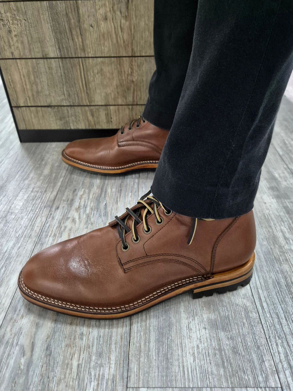 Photo by ryanpiyo on July 2, 2024 of the Parkhurst The Allen in Tempesti Cognac Veg Tan.