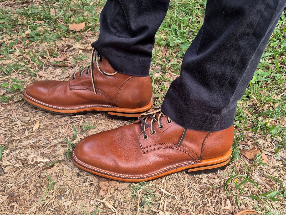 Photo by ryanpiyo on July 11, 2024 of the Parkhurst The Allen in Tempesti Cognac Veg Tan.