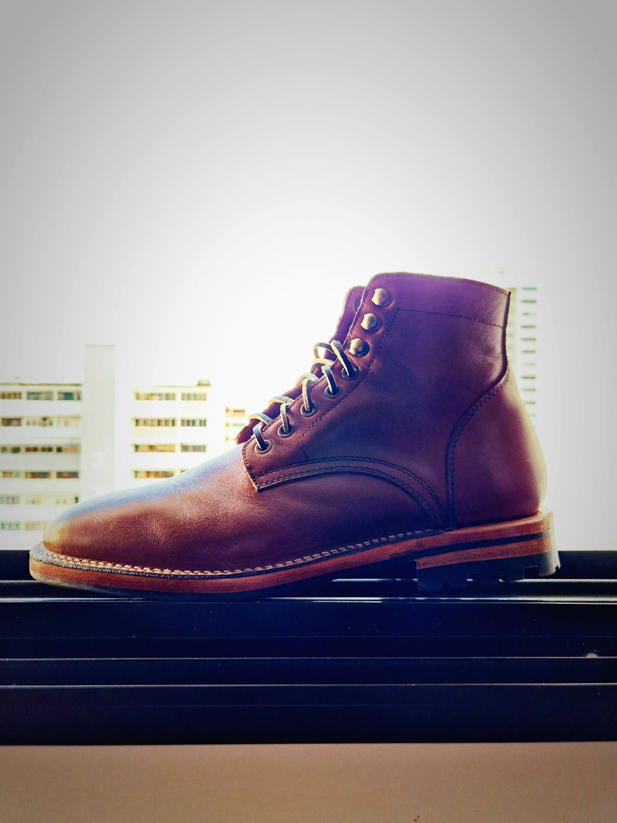 Photo by ryanpiyo on July 11, 2024 of the Parkhurst The Allen in Tempesti Cognac Veg Tan.