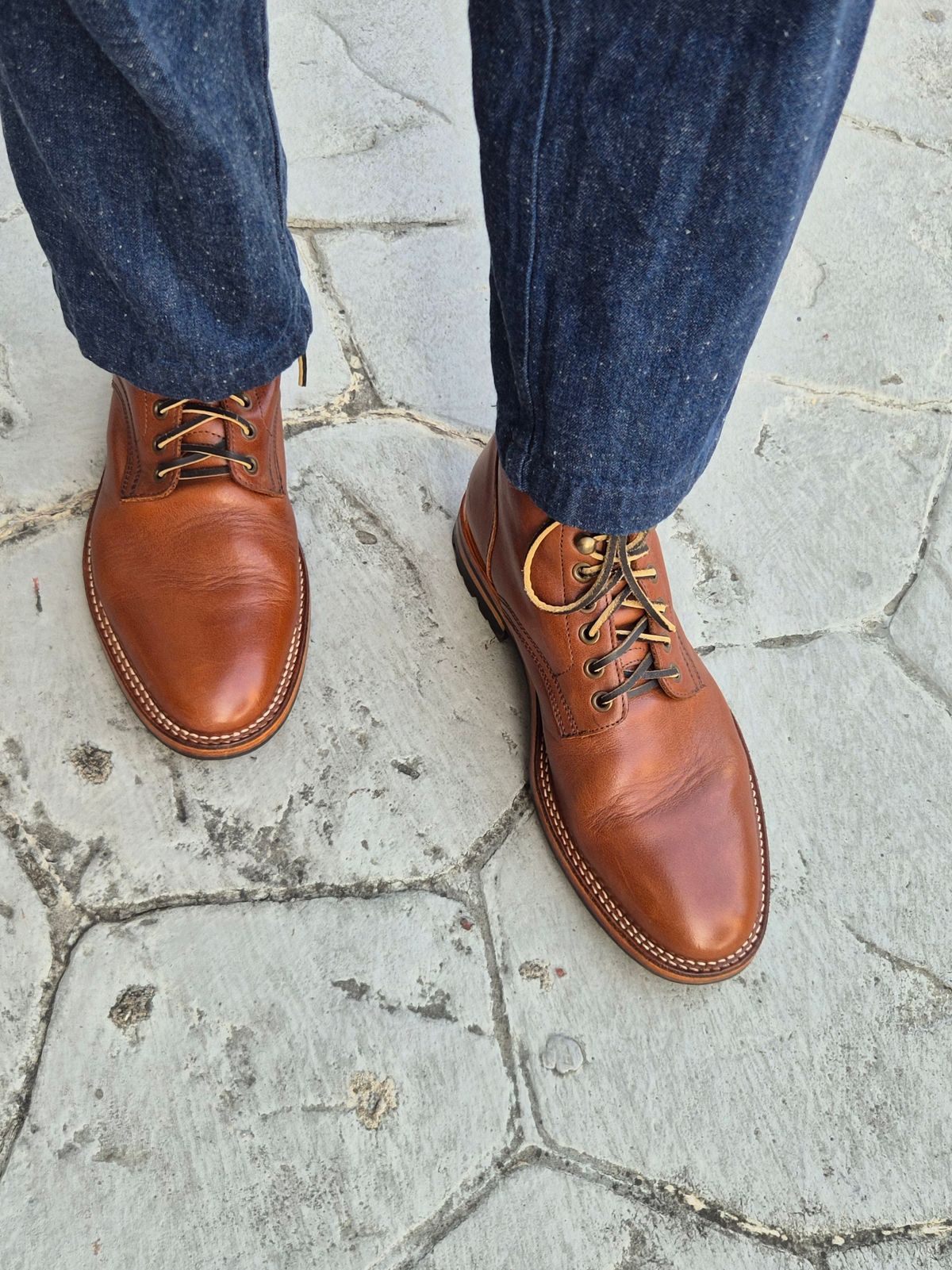 Photo by ryanpiyo on November 16, 2024 of the Parkhurst The Allen in Tempesti Cognac Veg Tan.