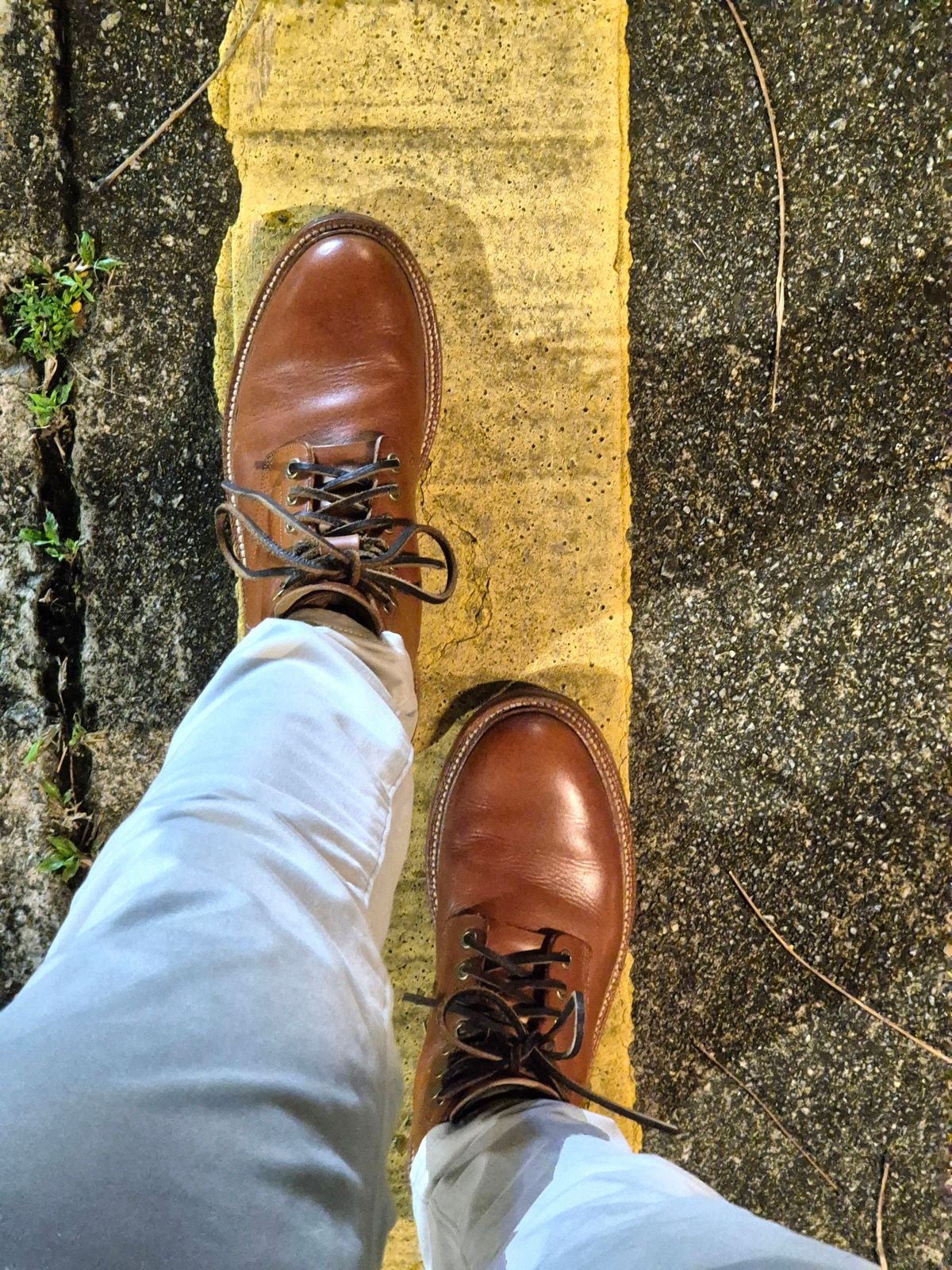 Photo by ryanpiyo on April 11, 2024 of the Grant Stone Diesel Boot in Badalassi Carlo Saddle Tan Minerva.