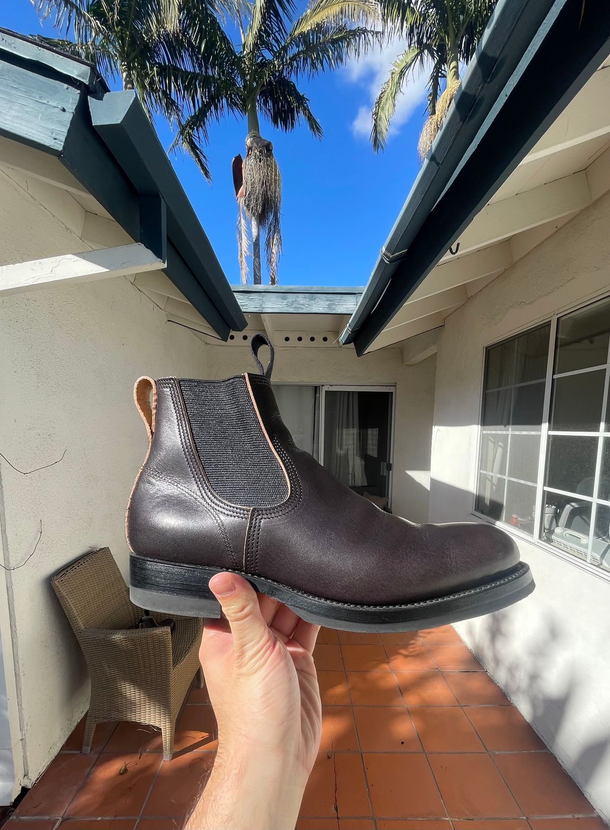 Photo by okimoti on December 27, 2025 of the Timeworn Clothing Side Gore Boots in Black Steerhide.