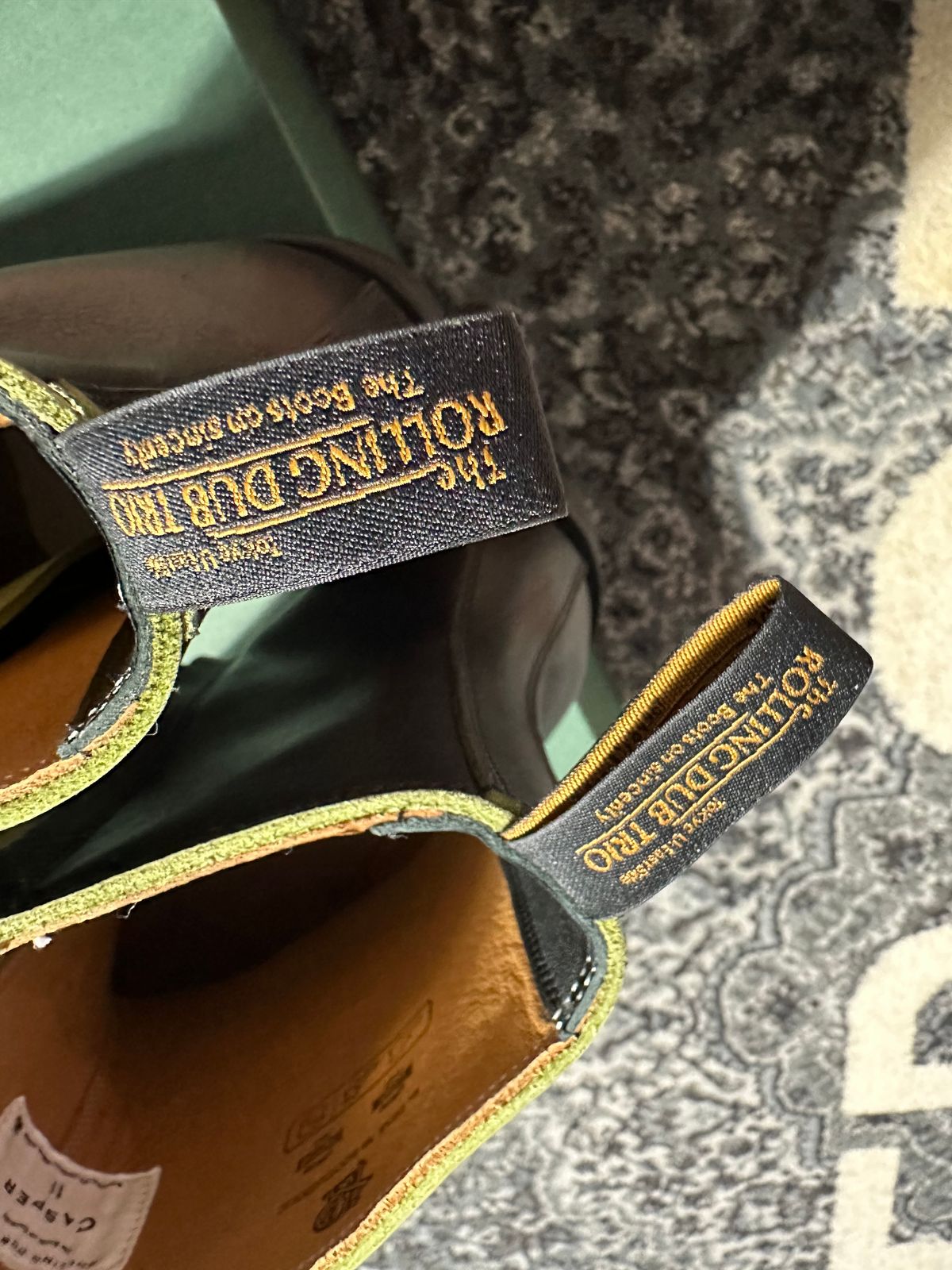 Photo by boughtsomemilk on June 25, 2025 of the Rolling Dub Trio Casper Boot in Black Greentea Core.