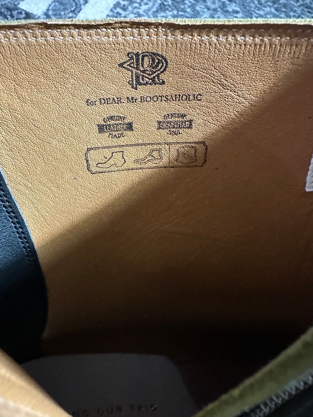 Photo by boughtsomemilk on June 25, 2025 of the Rolling Dub Trio Casper Boot in Black Greentea Core.