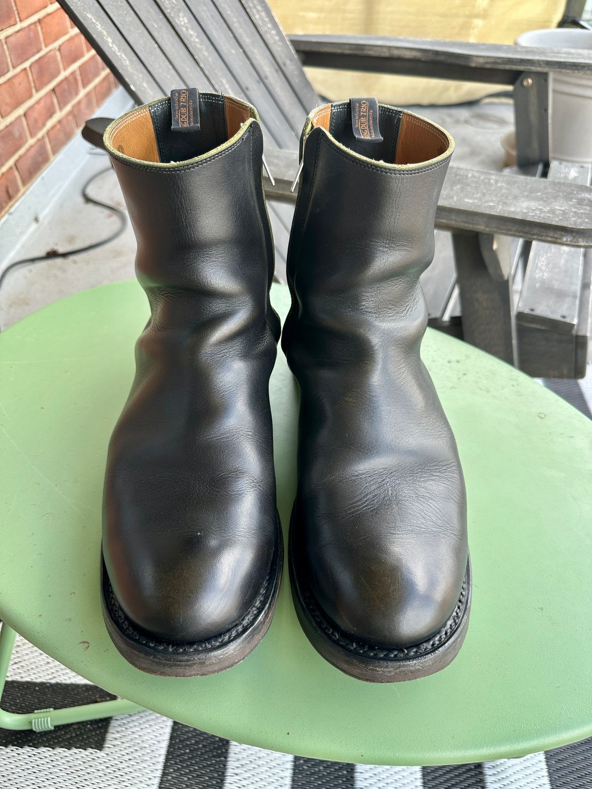 Photo by boughtsomemilk on June 19, 2026 of the Rolling Dub Trio Casper Boot in Black Greentea Core.