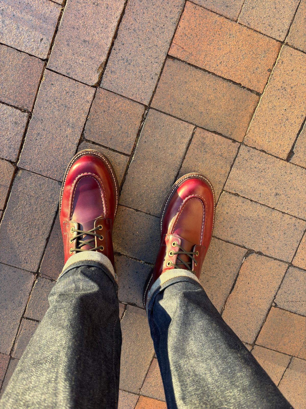 Photo by Nauta on January 12, 2026 of the Grant Stone Brass Boot in Horween Color 8 Chromexcel.