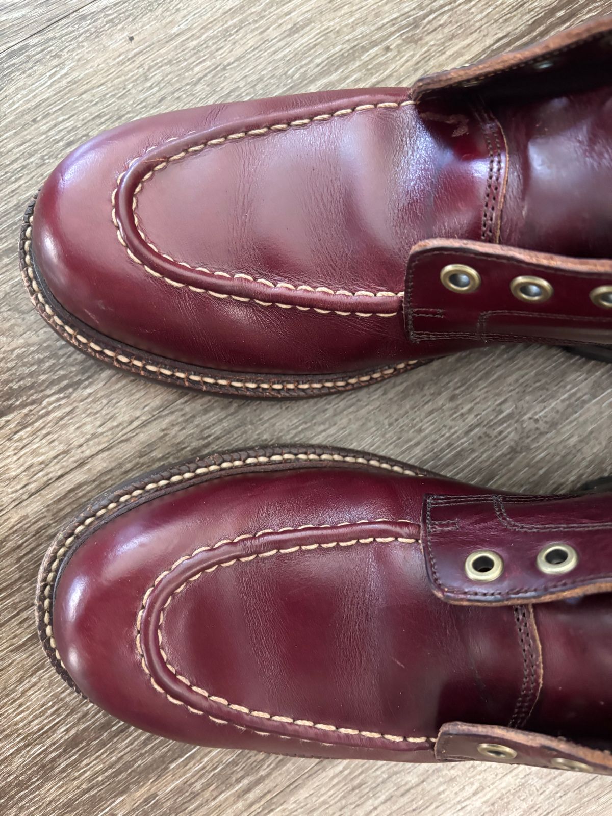 Photo by Nauta on May 30, 2026 of the Grant Stone Brass Boot in Horween Color 8 Chromexcel.