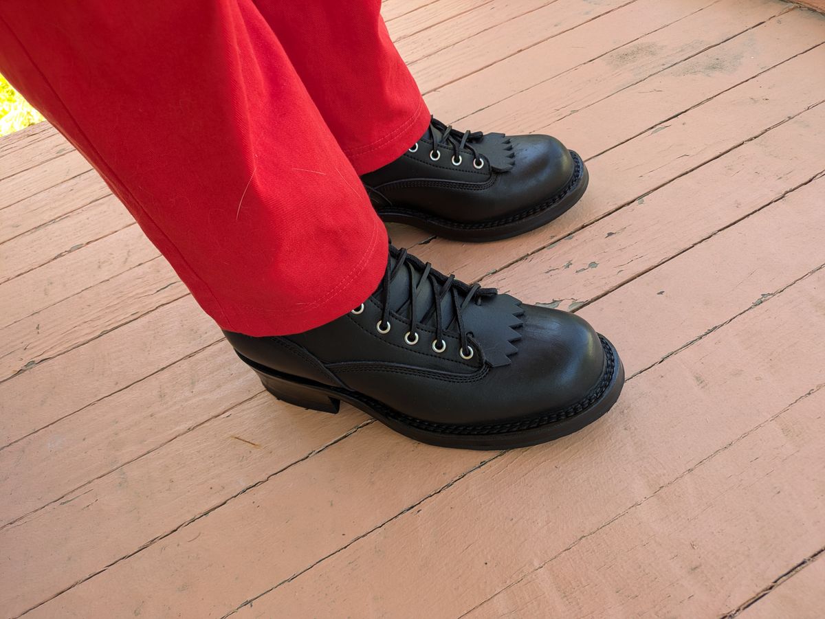 Photo by Seatpost on June 6, 2026 of the Frank's Boots Lace-To-Toe in Seidel Black Oil Tan.