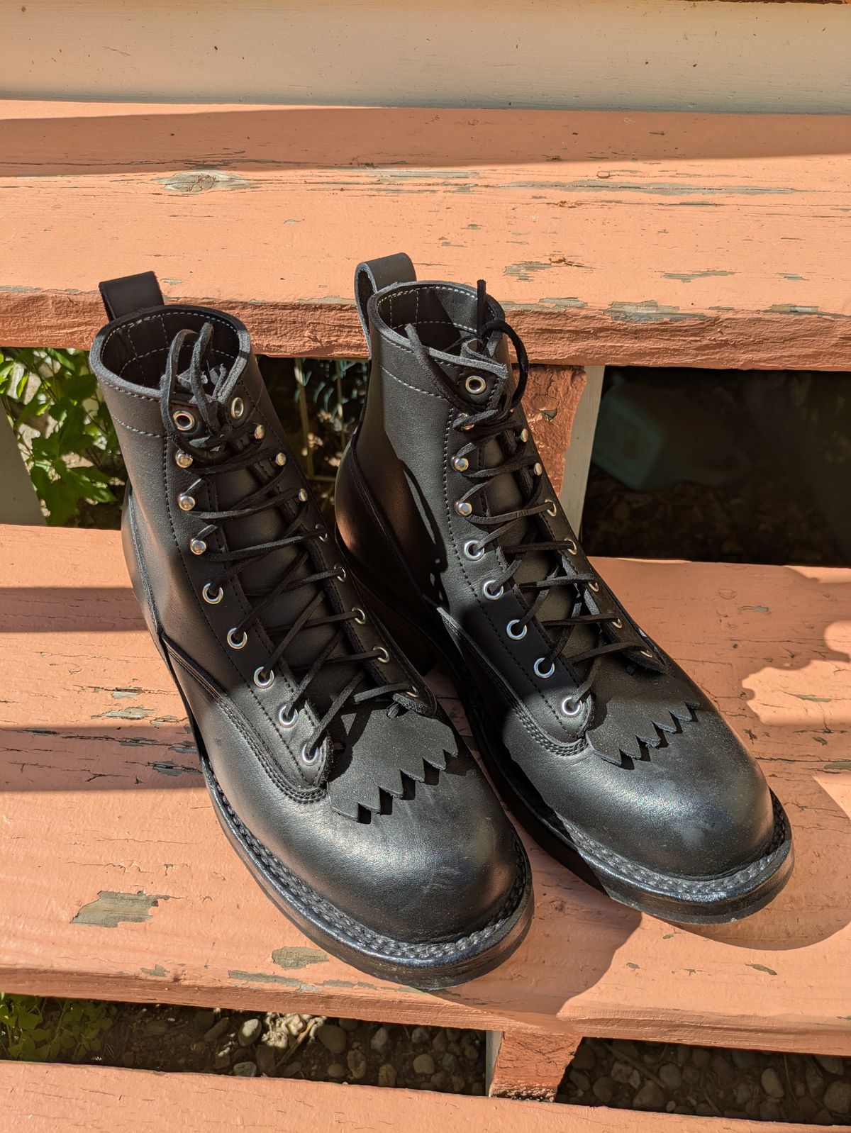 Photo by Seatpost on June 6, 2026 of the Frank's Boots Lace-To-Toe in Seidel Black Oil Tan.