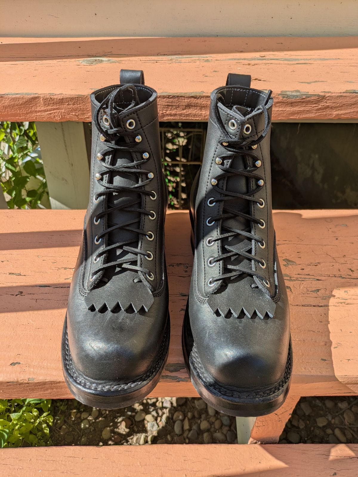Photo by Seatpost on June 6, 2026 of the Frank's Boots Lace-To-Toe in Seidel Black Oil Tan.