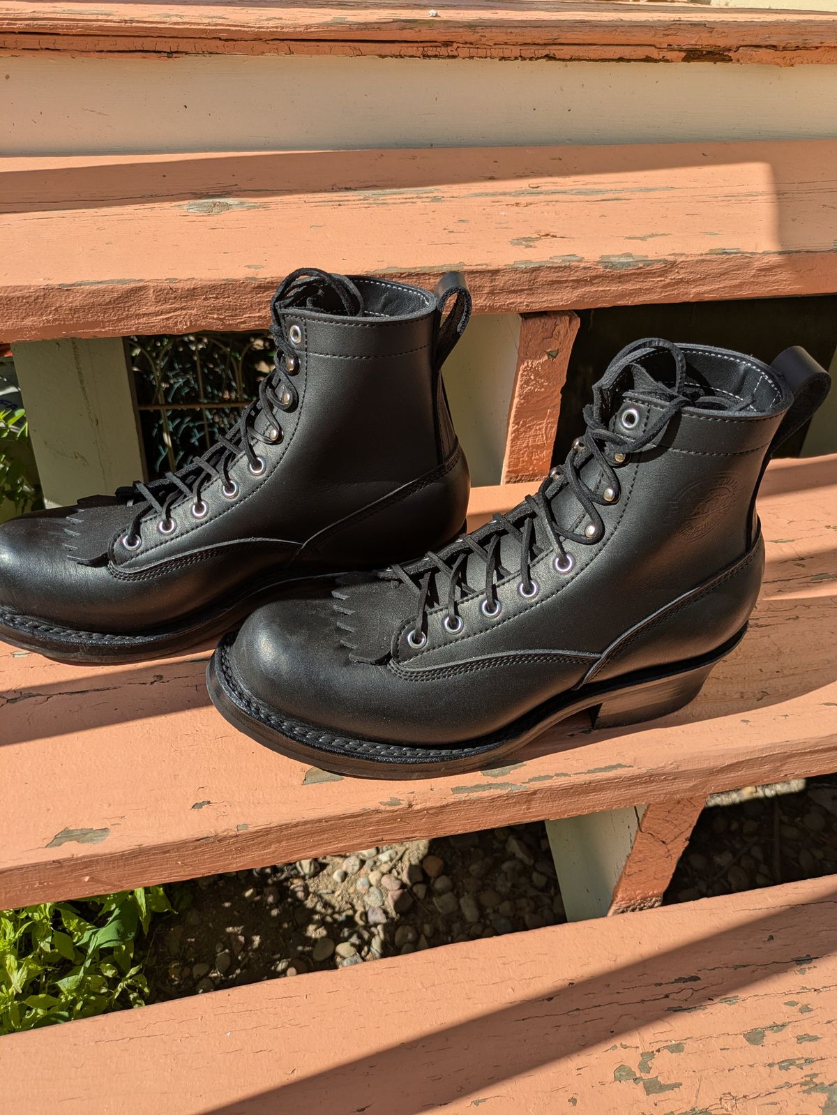 Photo by Seatpost on June 6, 2026 of the Frank's Boots Lace-To-Toe in Seidel Black Oil Tan.