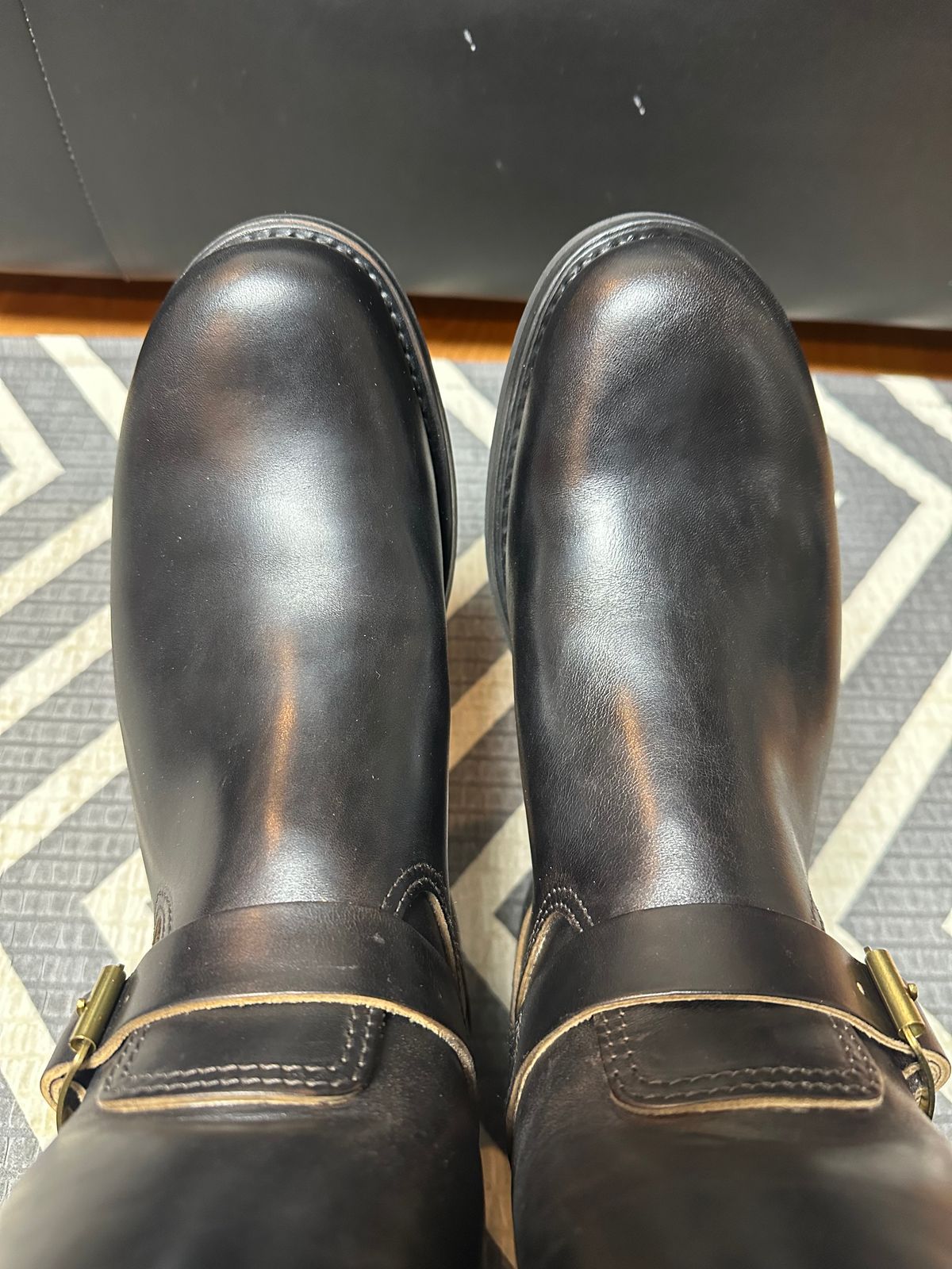 Photo by Notorious on December 16, 2025 of the SKOOB Wander Engineer Boots in Black Italian Horsebutt.