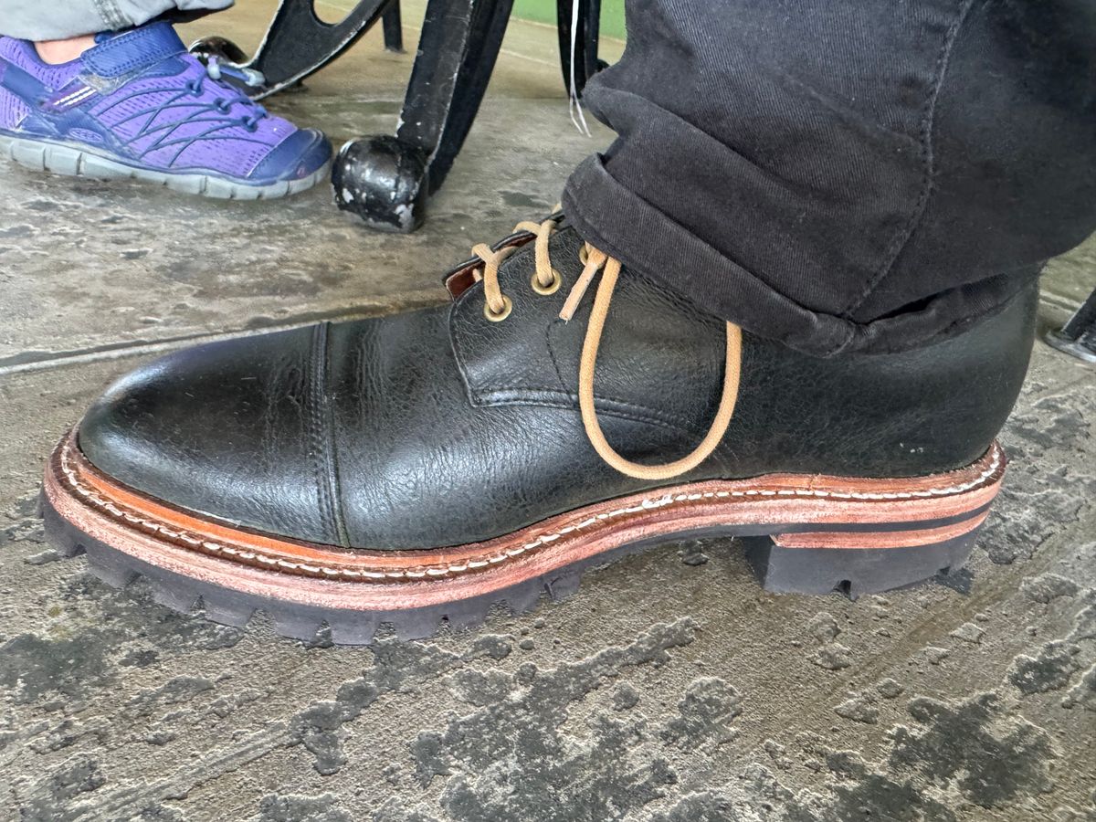 Photo by t1ga5 on May 20, 2026 of the Grant Stone Cap Toe Boot in C.F. Stead Forest Kudu.