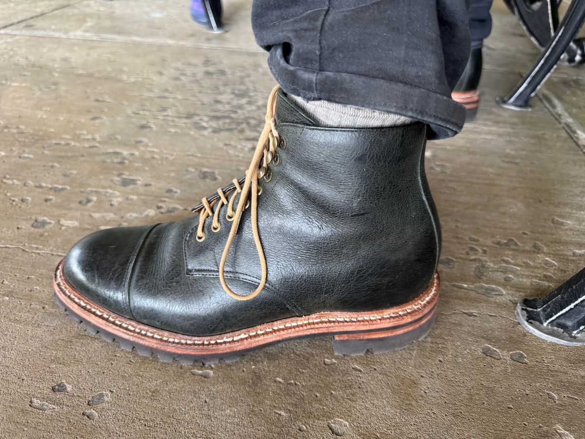 Photo by t1ga5 on May 20, 2026 of the Grant Stone Cap Toe Boot in C.F. Stead Forest Kudu.