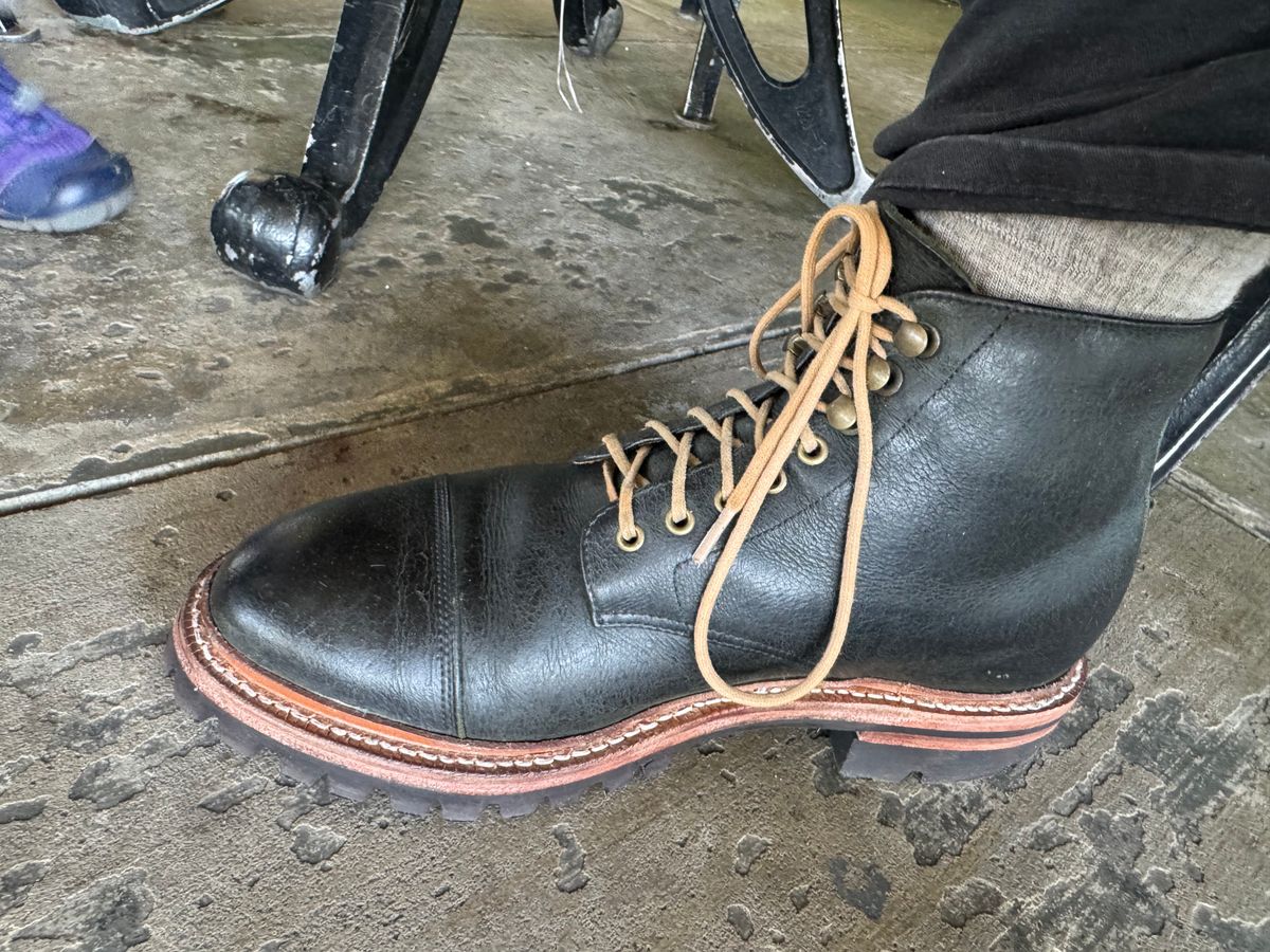 Photo by t1ga5 on May 20, 2026 of the Grant Stone Cap Toe Boot in C.F. Stead Forest Kudu.