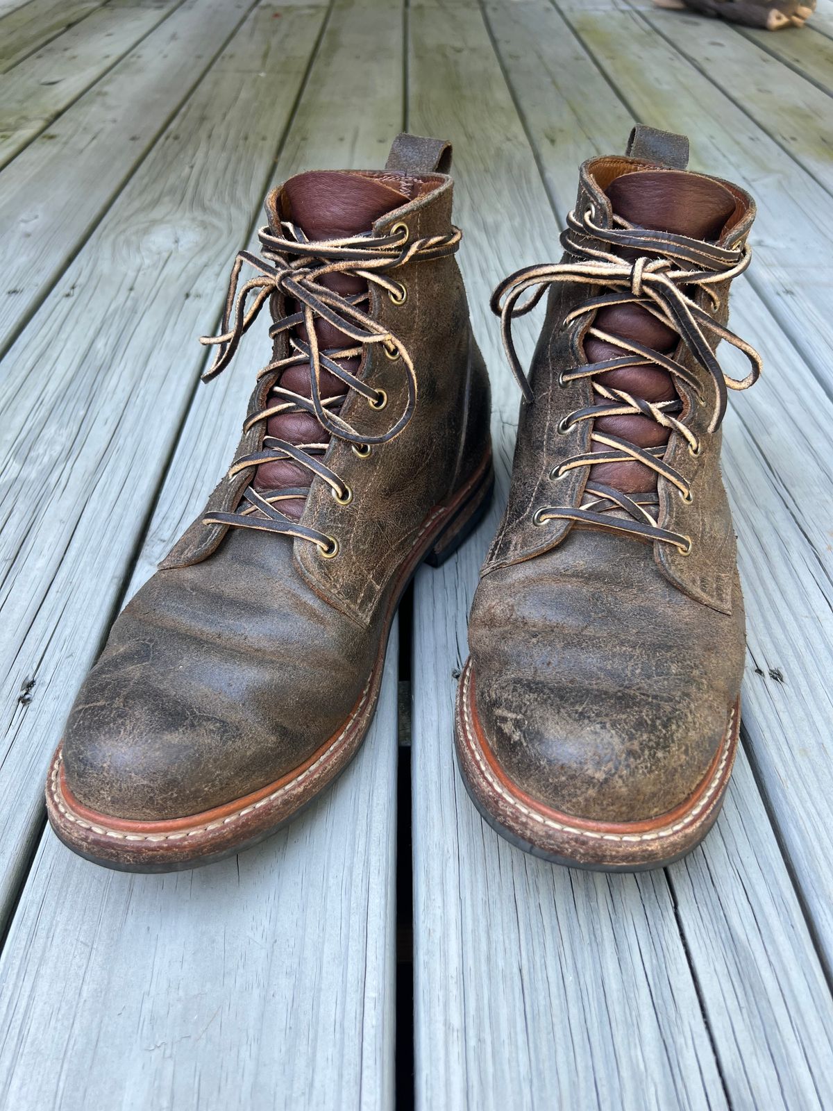 Photo by JBravo on July 19, 2024 of the Truman Plain Toe Boot in C.F. Stead Stone Rambler.