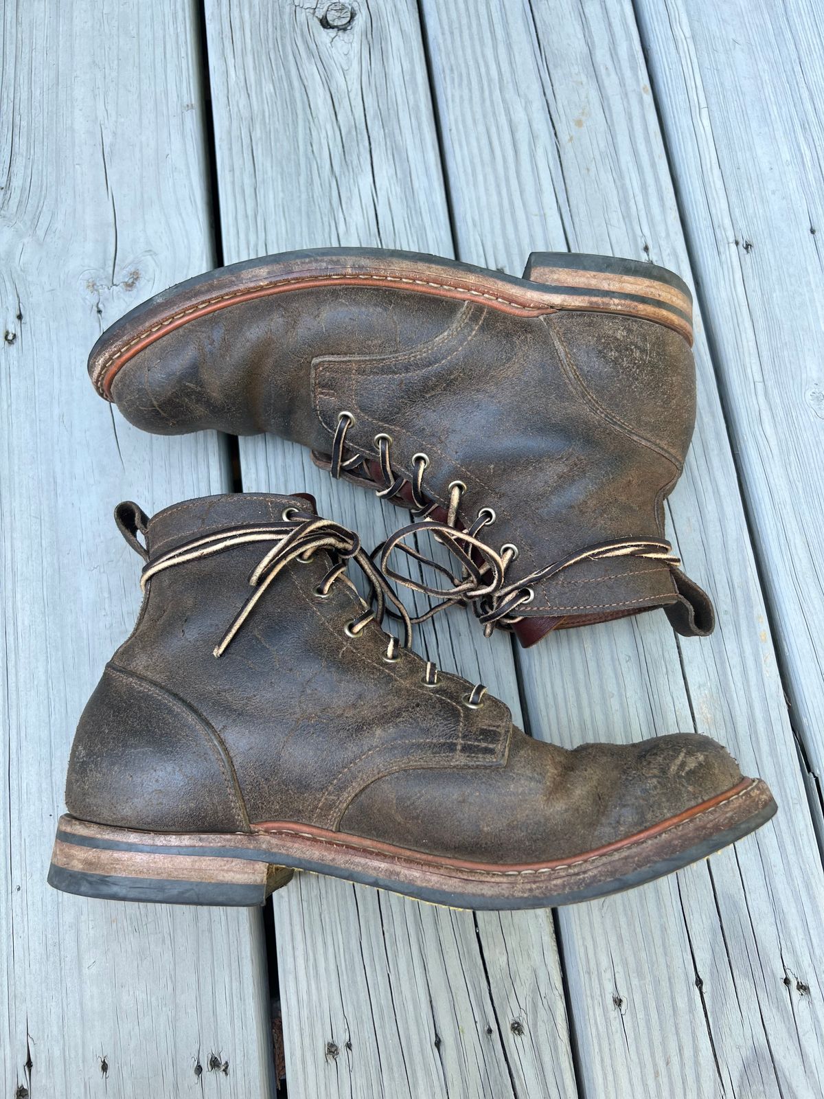 Photo by JBravo on July 19, 2024 of the Truman Plain Toe Boot in C.F. Stead Stone Rambler.