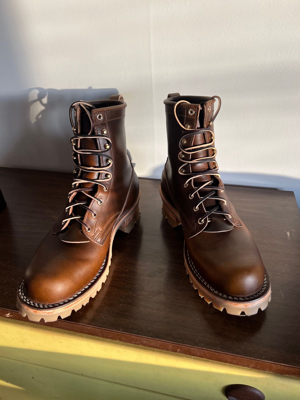 Photo by JBravo on January 10, 2025 of the Nicks Lace Up Heritage in Shackleton Cognac.