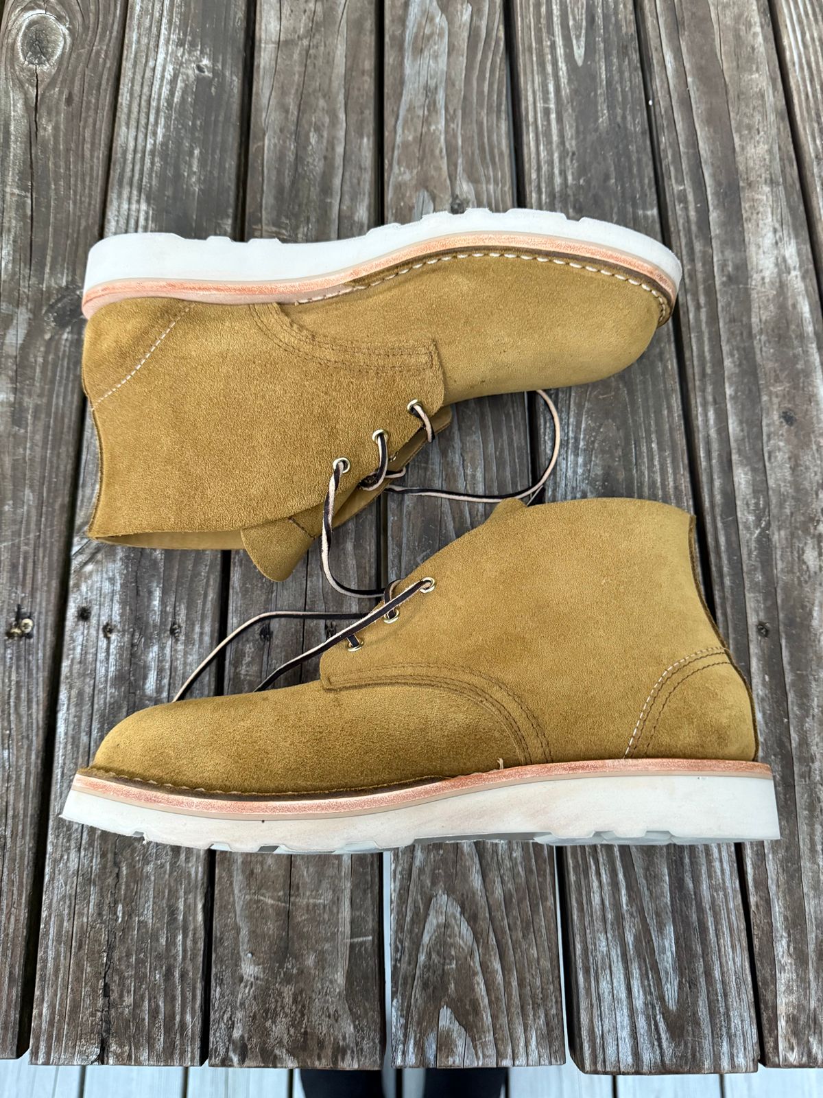 Photo by JBravo on August 13, 2025 of the Nicks Chukka in Tasman Leather Group Coyote Roughout.