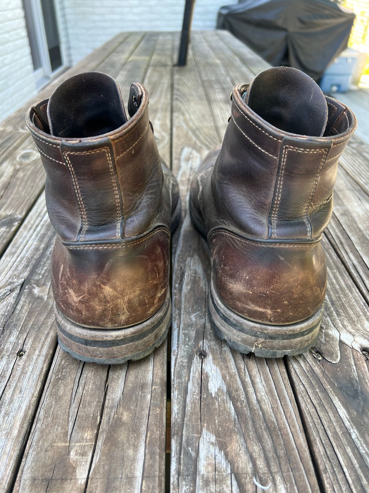 Photo by JBravo on July 19, 2024 of the Truman Cap Toe Boot in Horween Whiskey Predator.