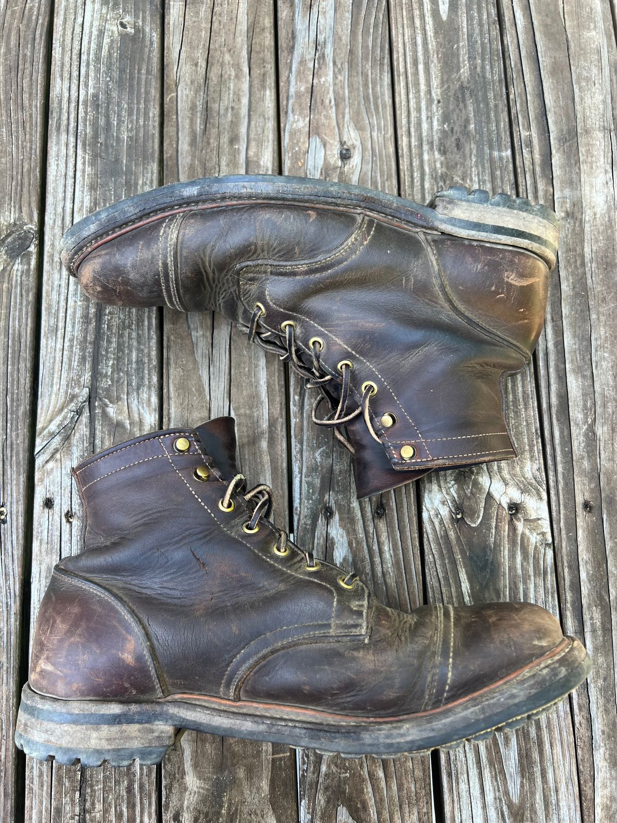 Photo by JBravo on July 19, 2024 of the Truman Cap Toe Boot in Horween Whiskey Predator.