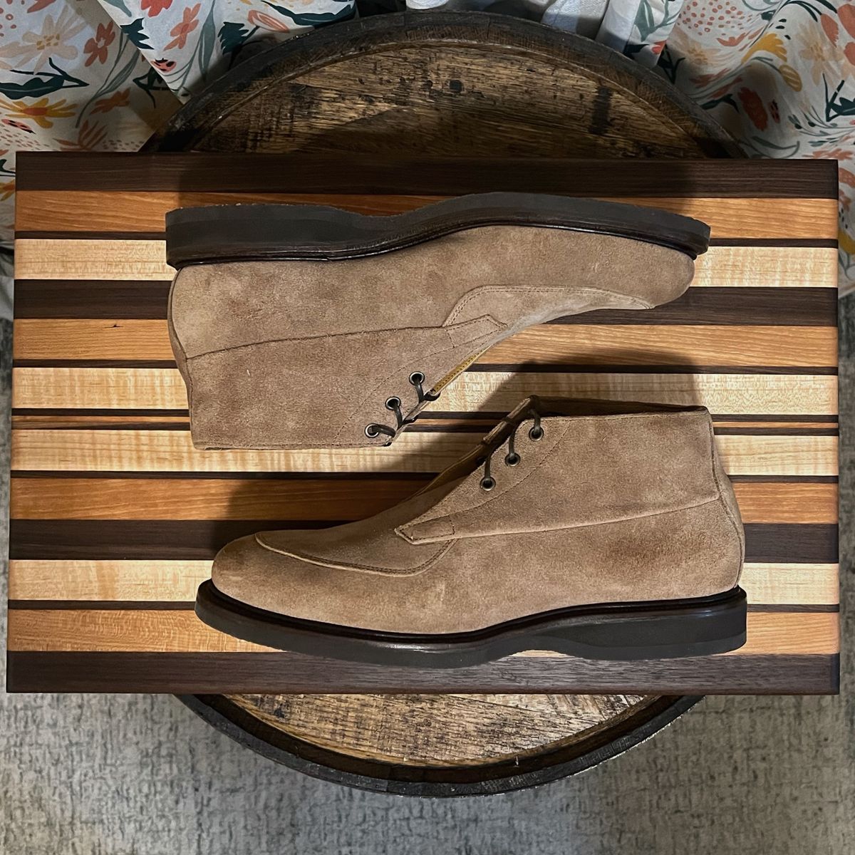 Photo by neogeo on October 4, 2025 of the Viberg Bernhard Boot in Eco Veg Fallow Suede Roughout.