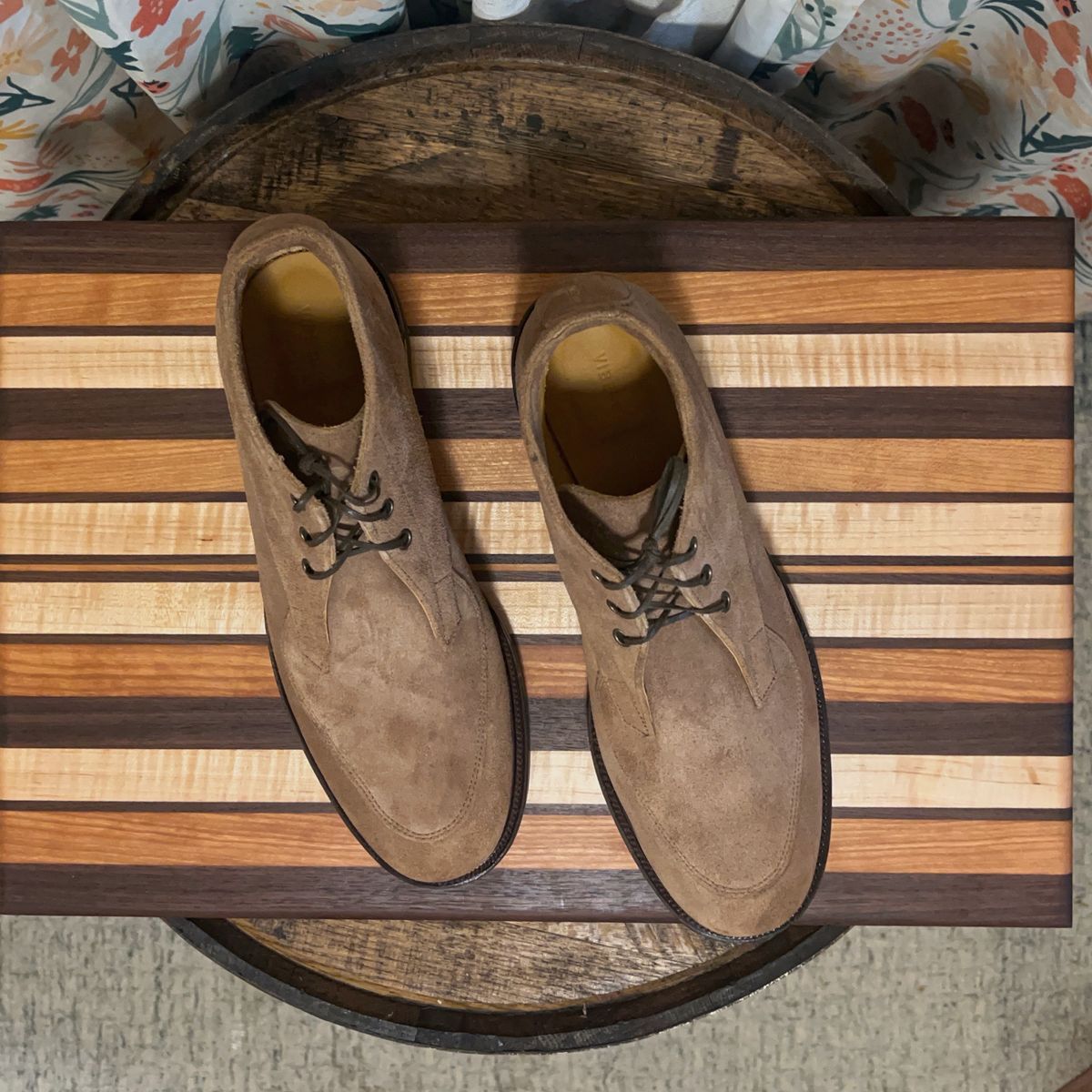 Photo by neogeo on October 4, 2025 of the Viberg Bernhard Boot in Eco Veg Fallow Suede Roughout.