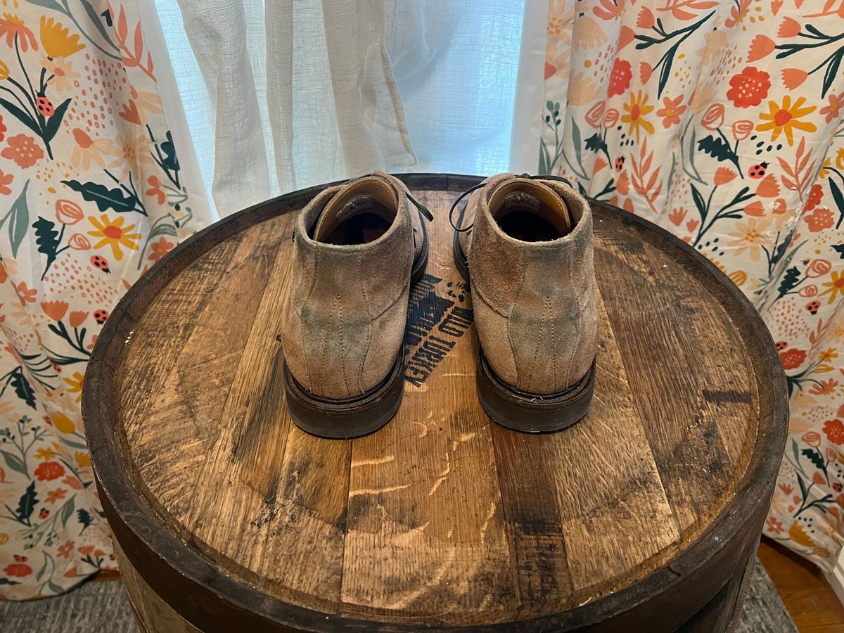 Photo by neogeo on October 31, 2025 of the Viberg Bernhard Boot in Eco Veg Fallow Suede Roughout.