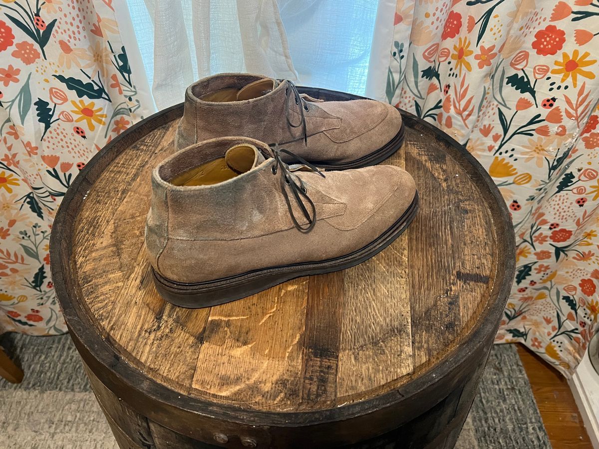 Photo by neogeo on October 31, 2025 of the Viberg Bernhard Boot in Eco Veg Fallow Suede Roughout.