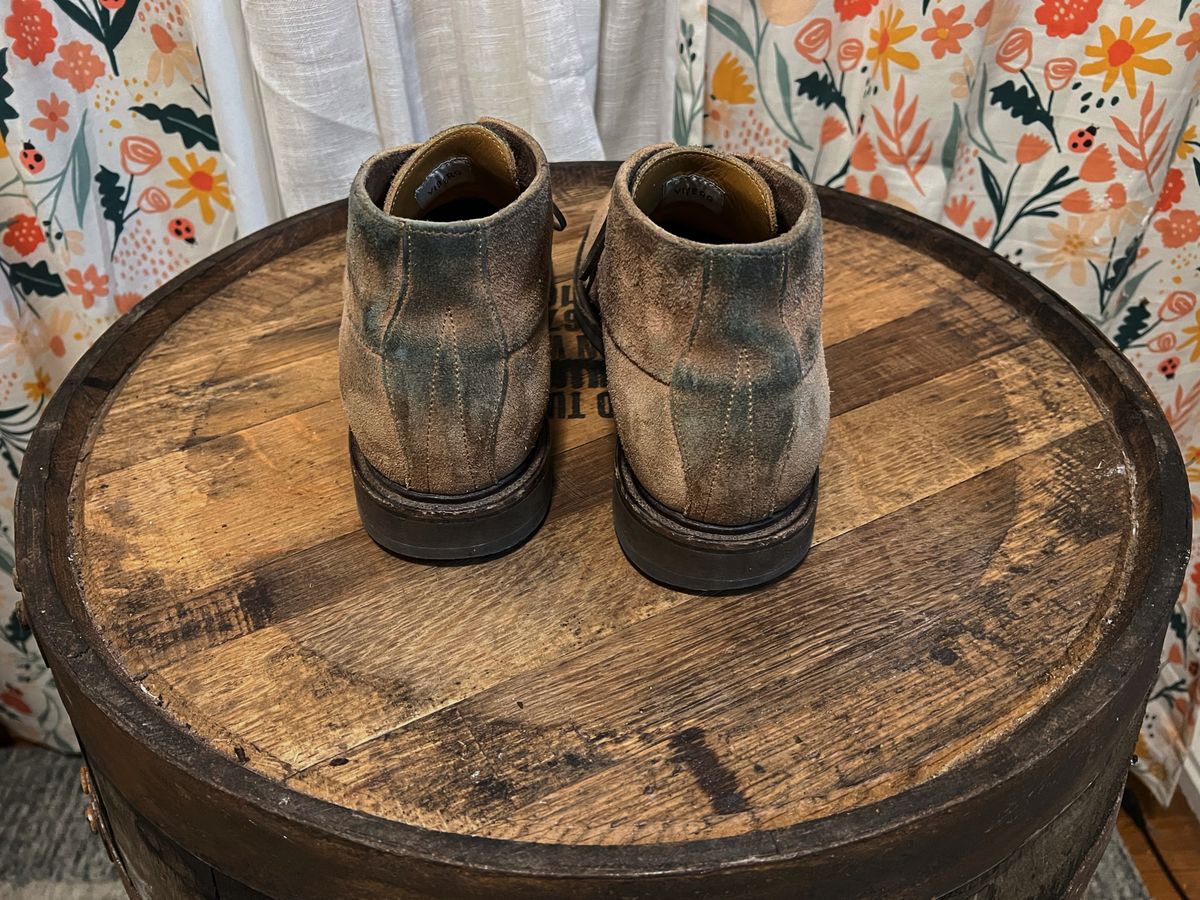 Photo by neogeo on December 6, 2025 of the Viberg Bernhard Boot in Eco Veg Fallow Suede Roughout.