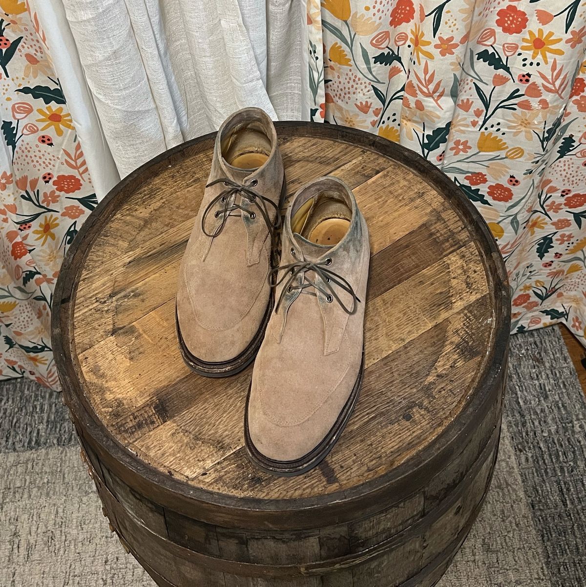 Photo by neogeo on December 6, 2025 of the Viberg Bernhard Boot in Eco Veg Fallow Suede Roughout.