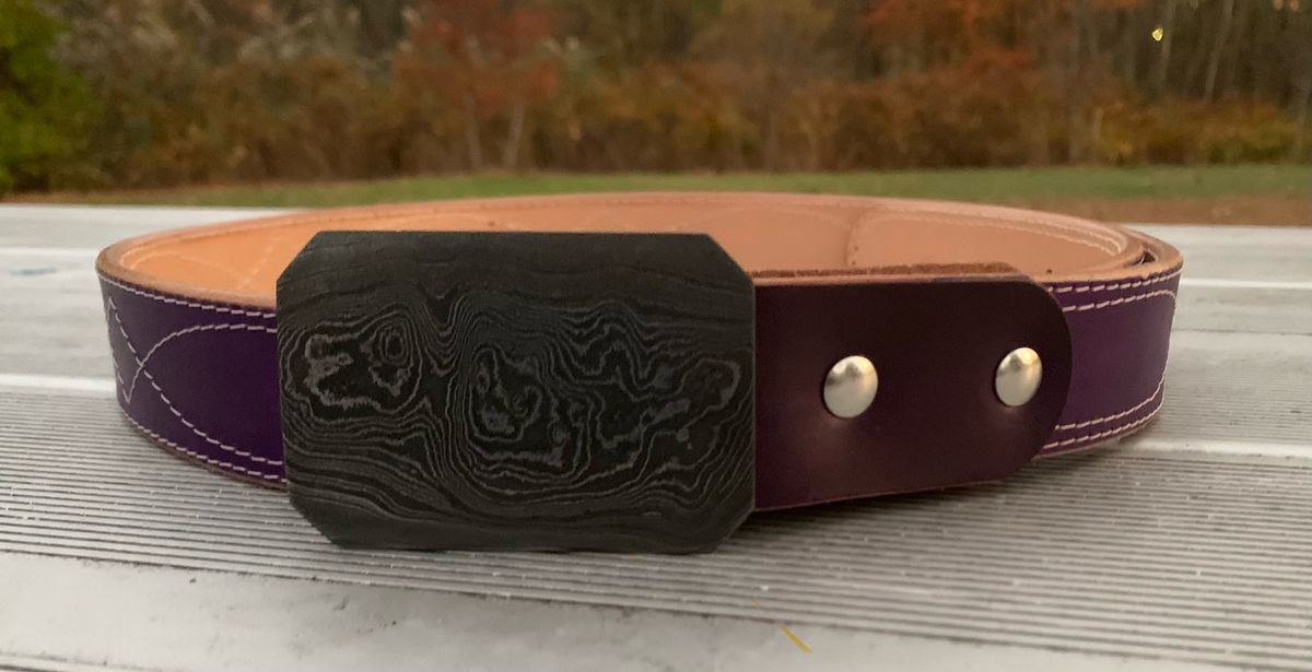 Photo by Emily on November 5, 2025 of the Harker Leatherworks Gunslinger Belt in Herman Oak Vegetable Tanned.