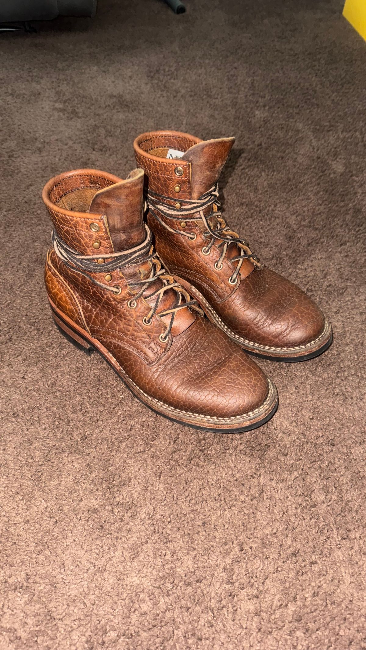 Photo by Josephjay21 on May 15, 2026 of the Nicks Handmade Boots Falcon HNW in Shrunken Bison Brown.