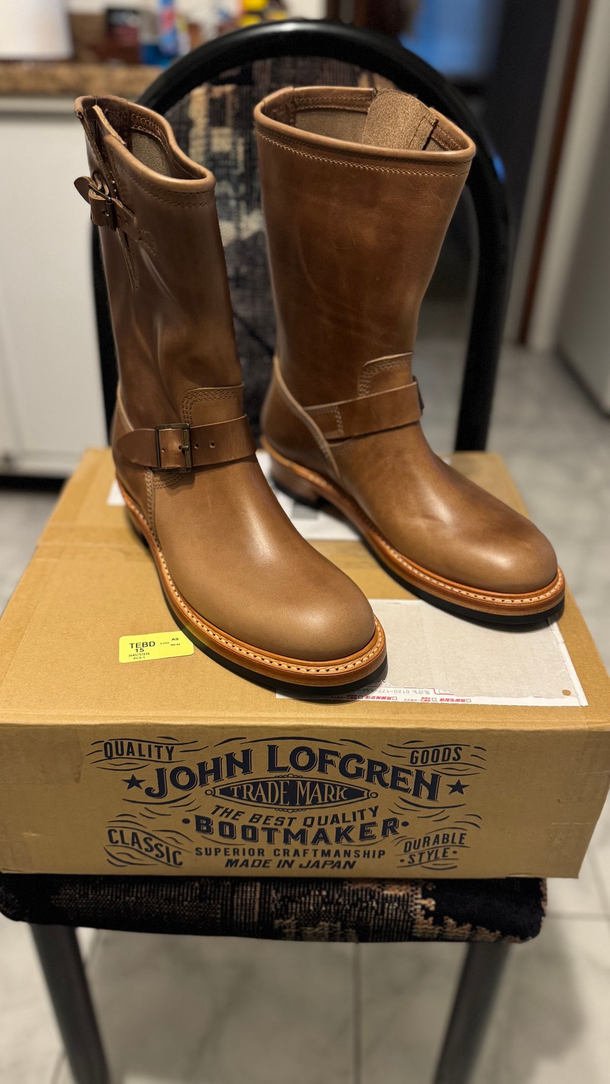 Photo by Josephjay21 on January 29, 2025 of the John Lofgren Wabash Engineer Boots in Horween Natural Chromexcel.