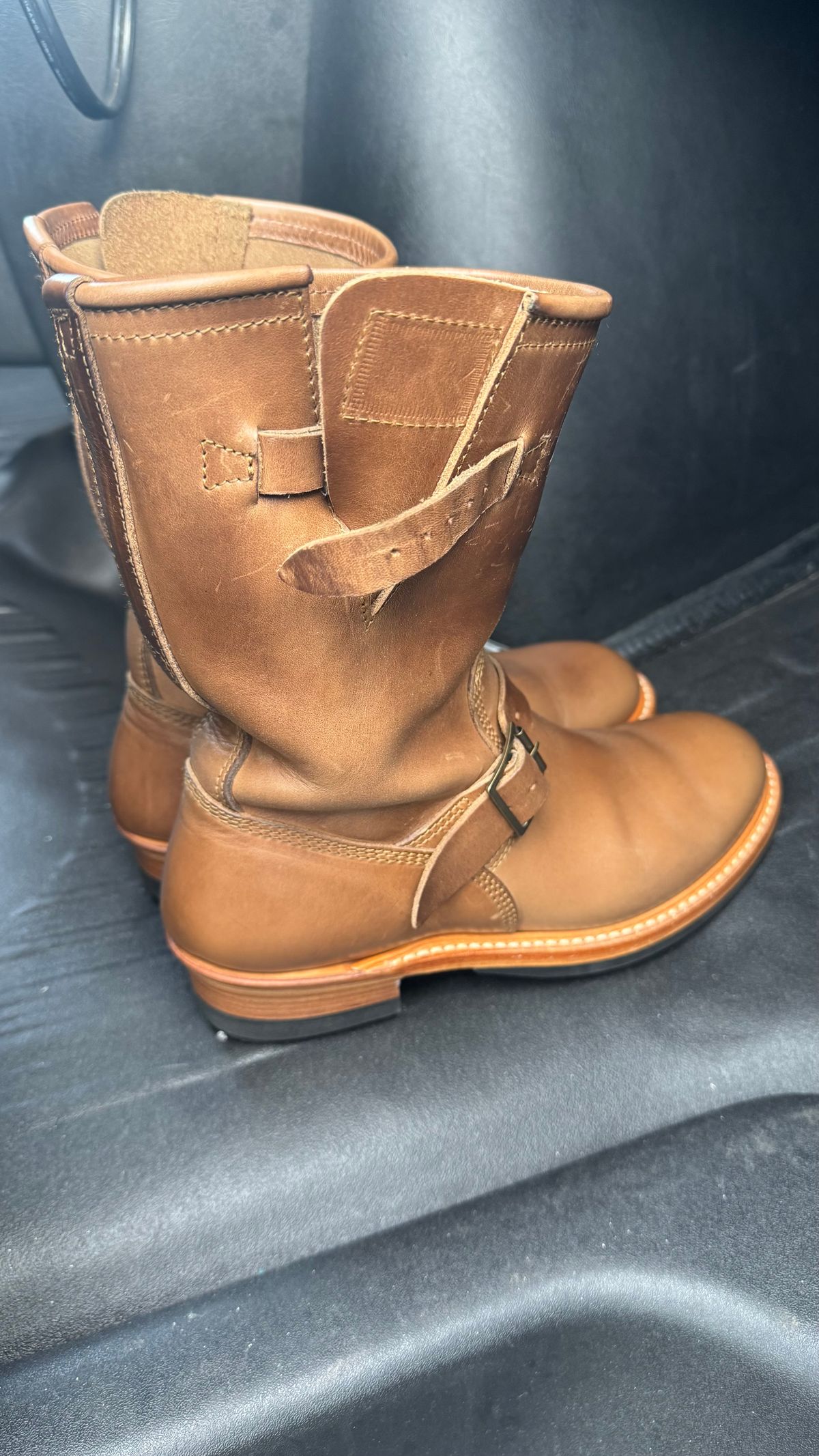 Photo by Josephjay21 on April 18, 2025 of the John Lofgren Wabash Engineer Boots in Horween Natural Chromexcel.