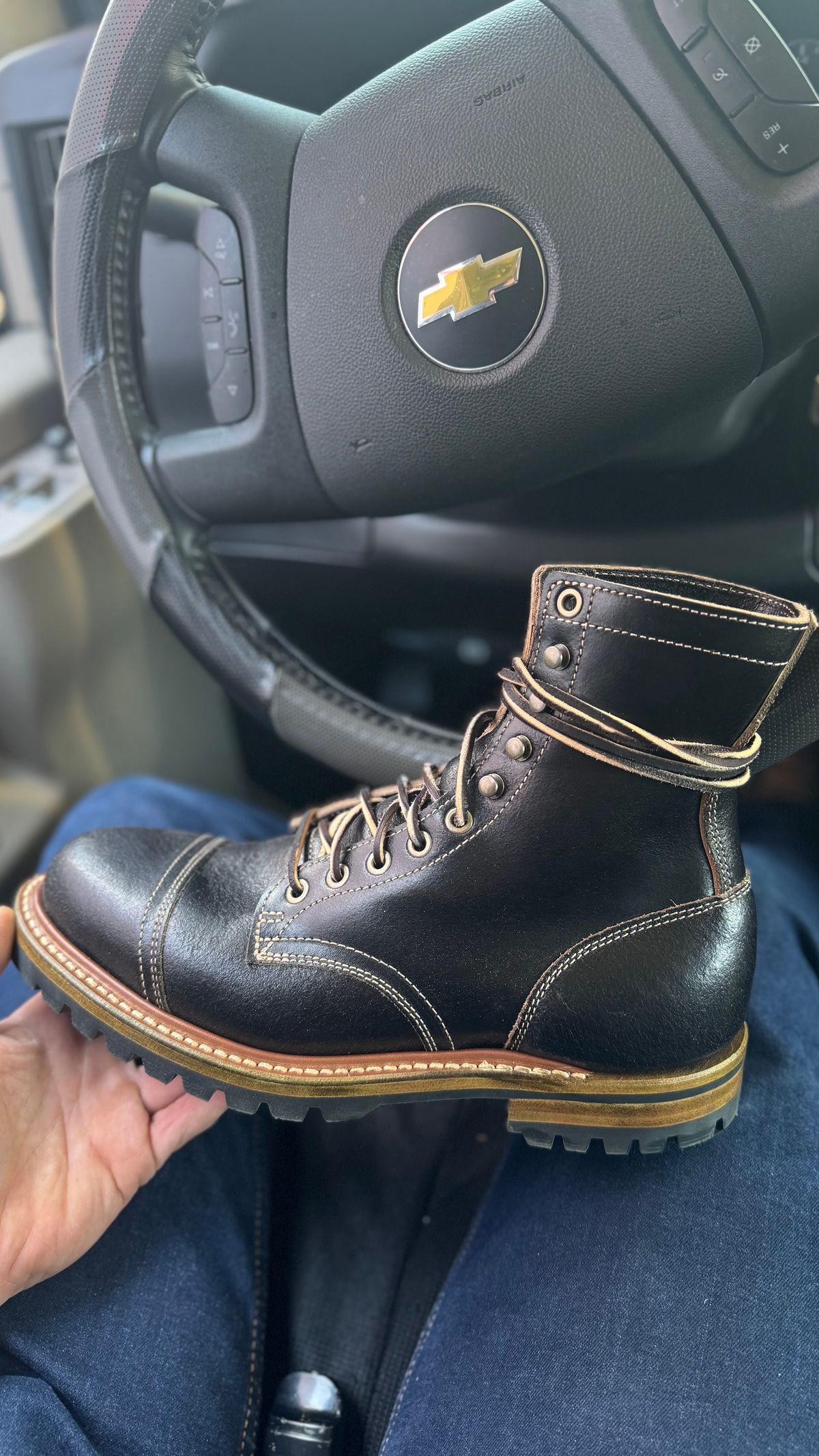 Photo by Josephjay21 on March 11, 2025 of the Truman Upland Boot in Horween Black Waxed Flesh.