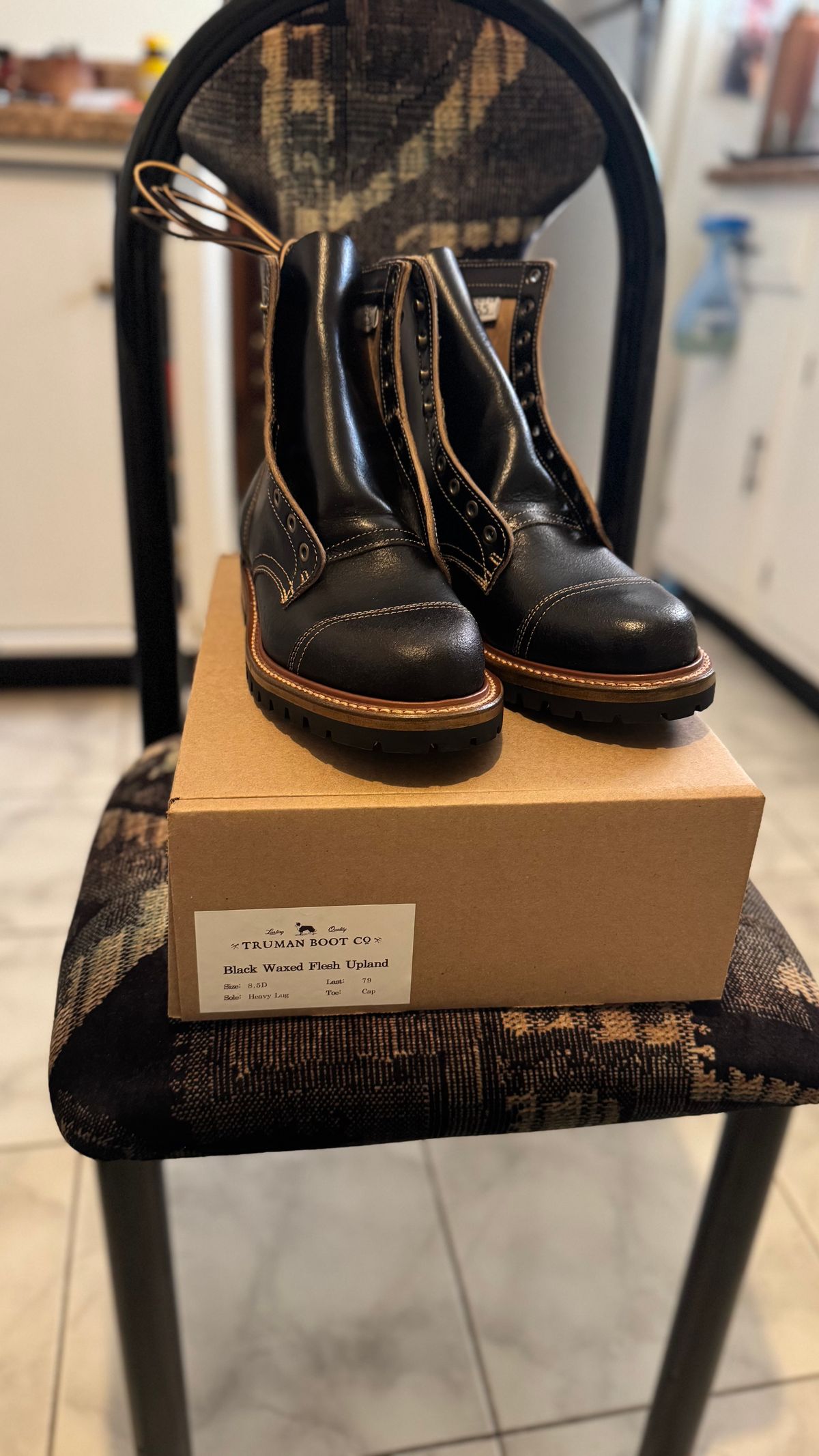 Photo by Josephjay21 on March 10, 2025 of the Truman Upland Boot in Horween Black Waxed Flesh.