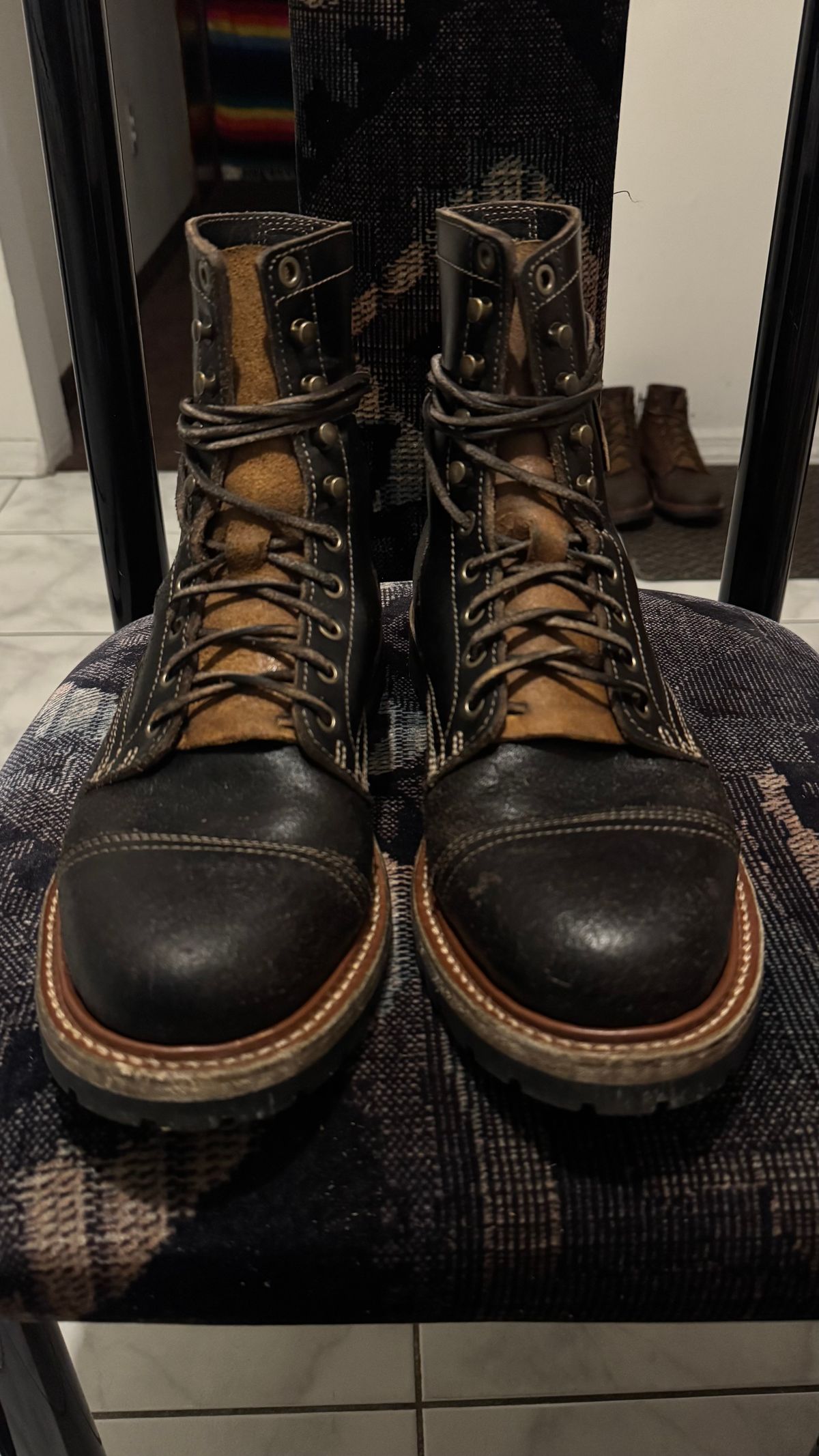 Photo by Josephjay21 on April 5, 2025 of the Truman Upland Boot in Horween Black Waxed Flesh.