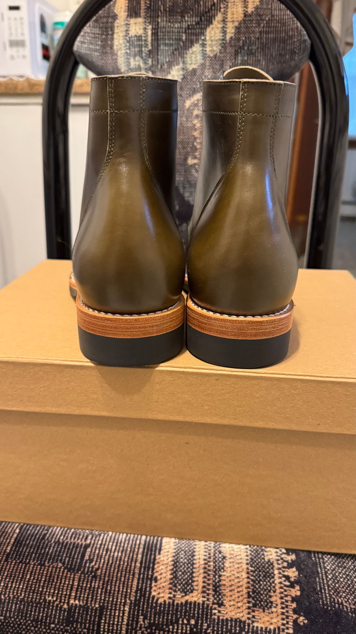 Photo by Josephjay21 on June 26, 2025 of the Junkard SC Plain Toe in Maryam Olive Horsebutt.