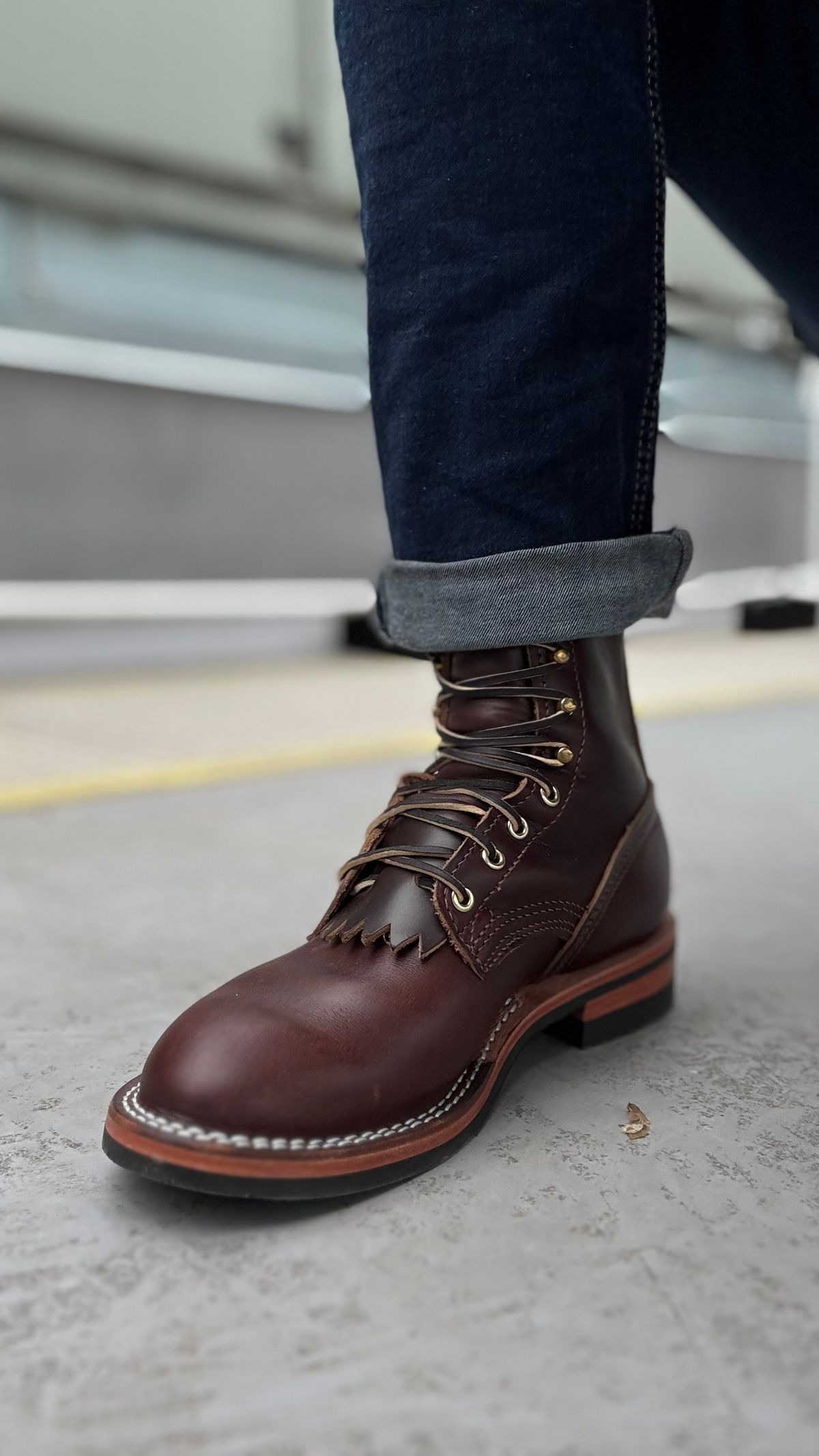 Photo by Josephjay21 on June 27, 2025 of the Nicks Handmade Boots Ranger in 64 Double Shot Brown.