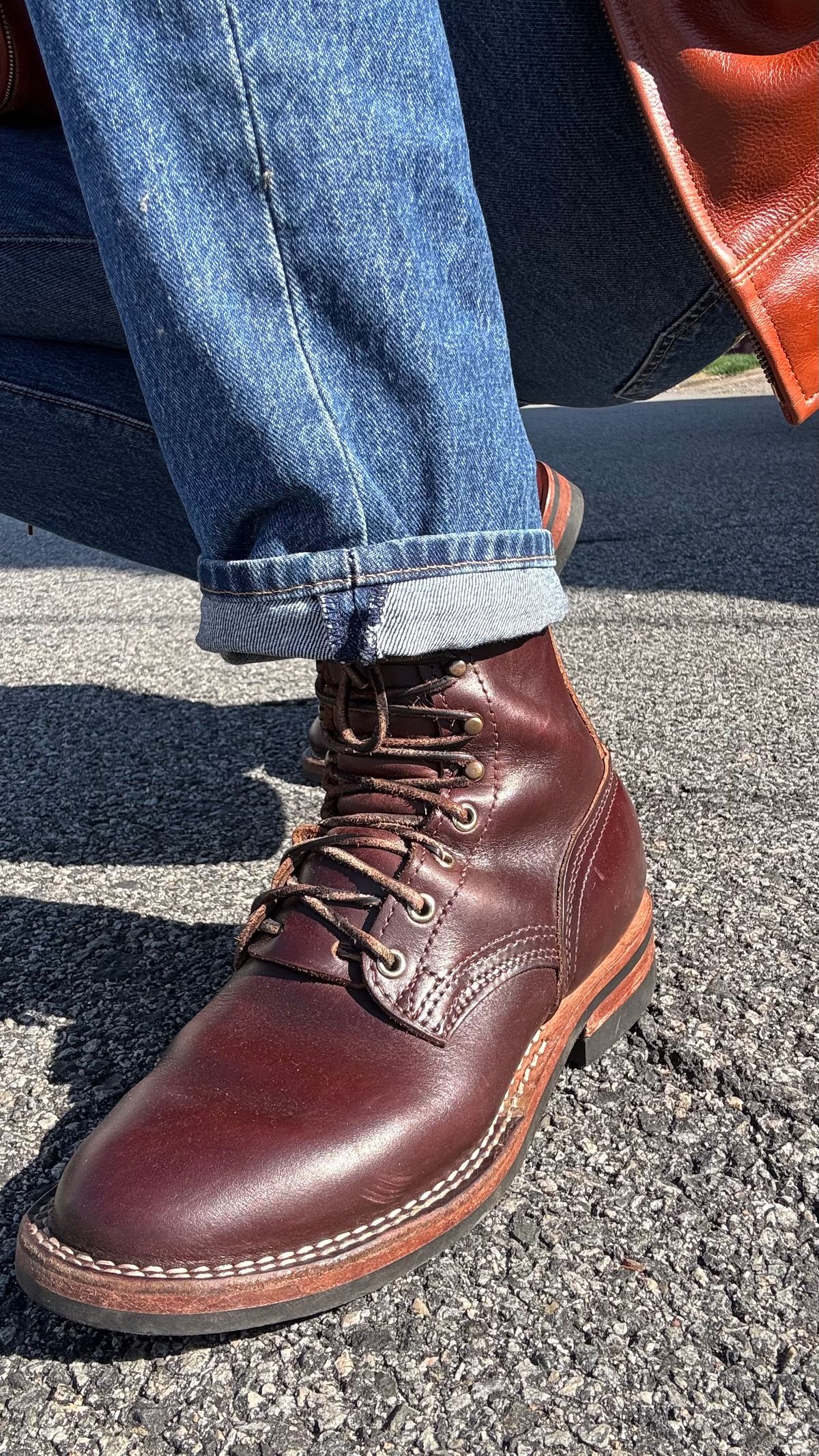 Photo by Josephjay21 on May 16, 2026 of the Nicks Handmade Boots Ranger in 64 Double Shot Brown.