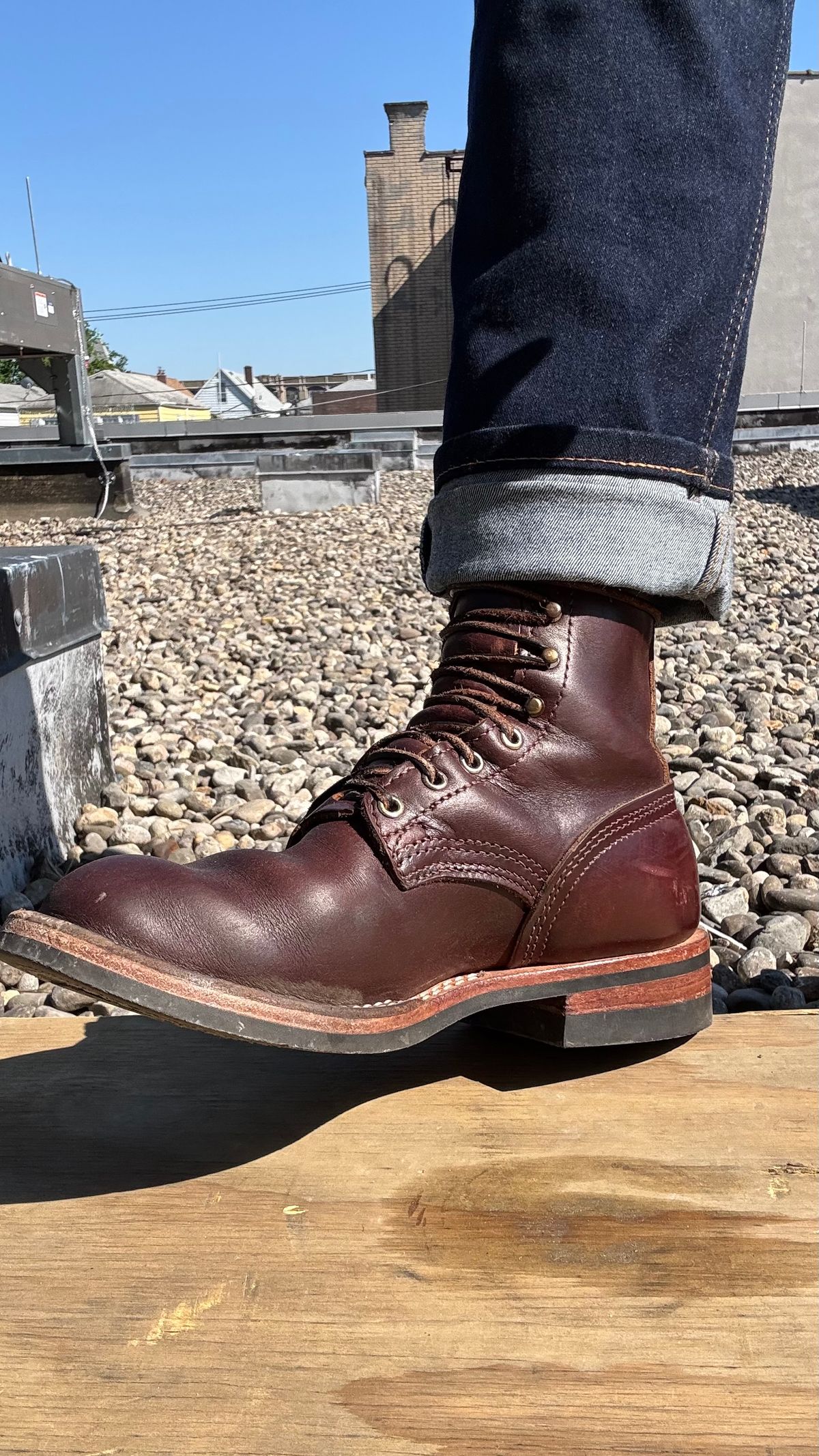 Photo by Josephjay21 on May 20, 2026 of the Nicks Handmade Boots Ranger in 64 Double Shot Brown.