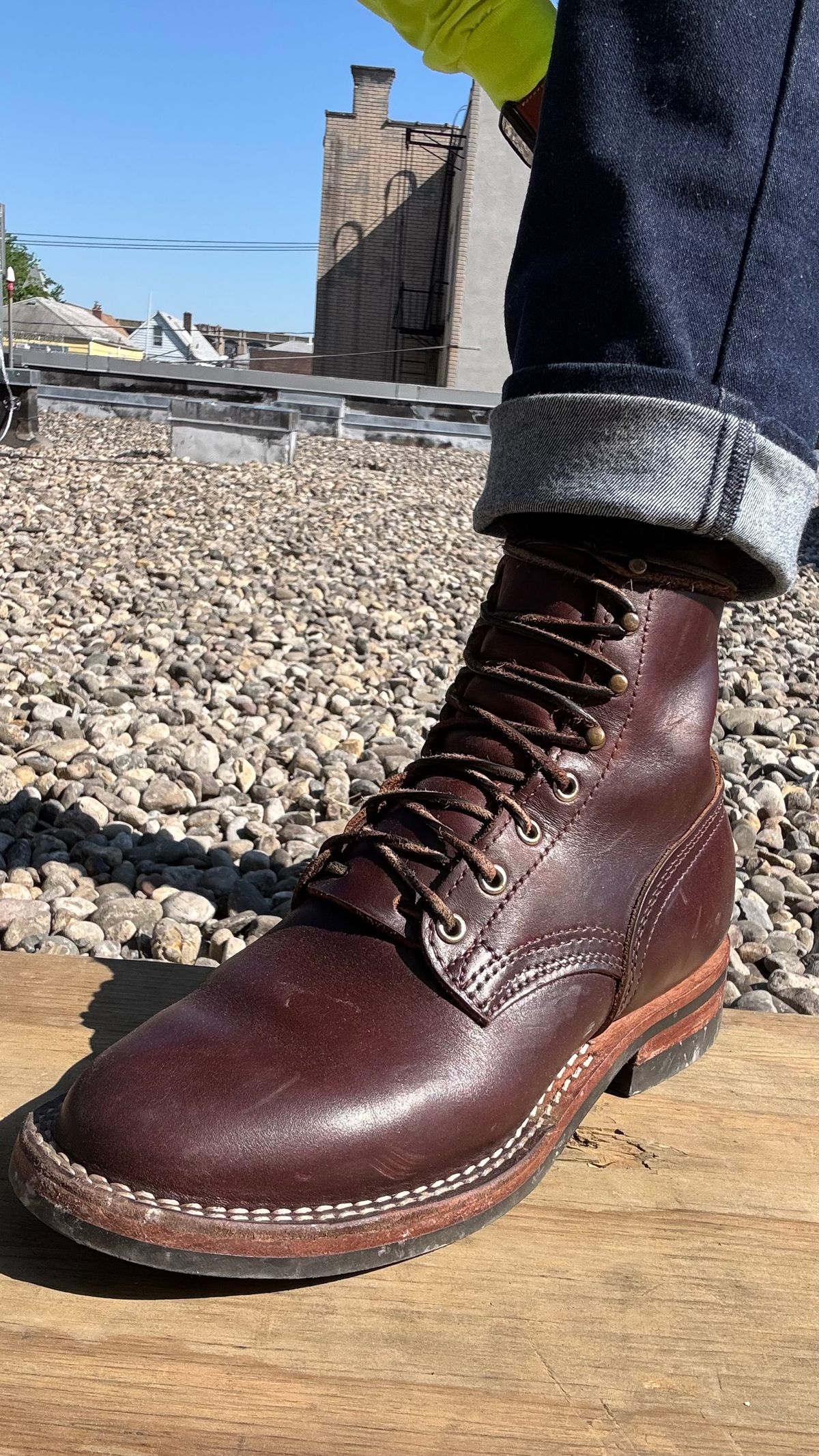 Photo by Josephjay21 on May 20, 2026 of the Nicks Handmade Boots Ranger in 64 Double Shot Brown.