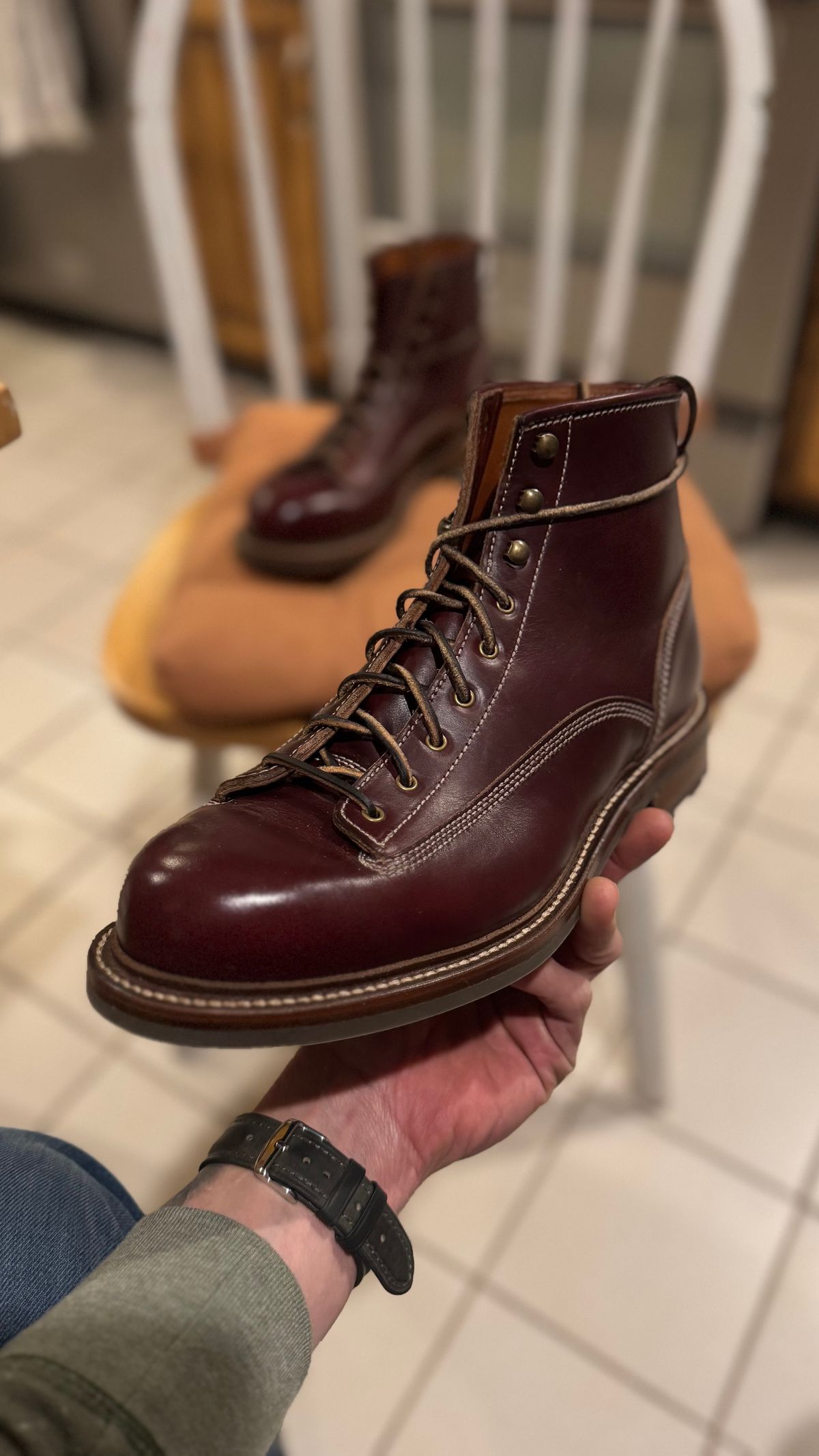 Photo by Josephjay21 on March 20, 2025 of the Caswell Boot Company Carver 2 in Horween Color 8 Chromexcel.