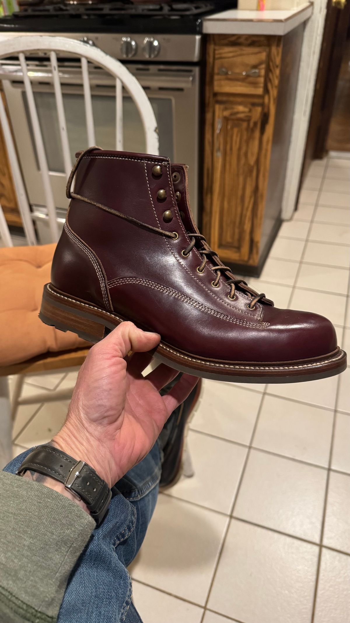 Photo by Josephjay21 on March 20, 2025 of the Caswell Boot Company Carver 2 in Horween Color 8 Chromexcel.